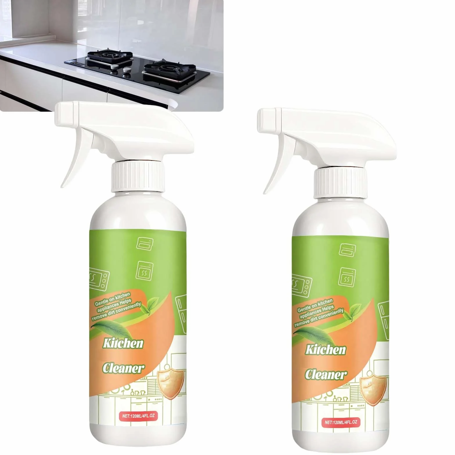 Spray do czyszczenia gospodarstwa domowego i kuchni, uniwersalny środek czyszczący do urządzeń kuchennych, piekarników, kuchenek, okapów kuchennych, blatów roboczych i płytek, środek do usuwania plam