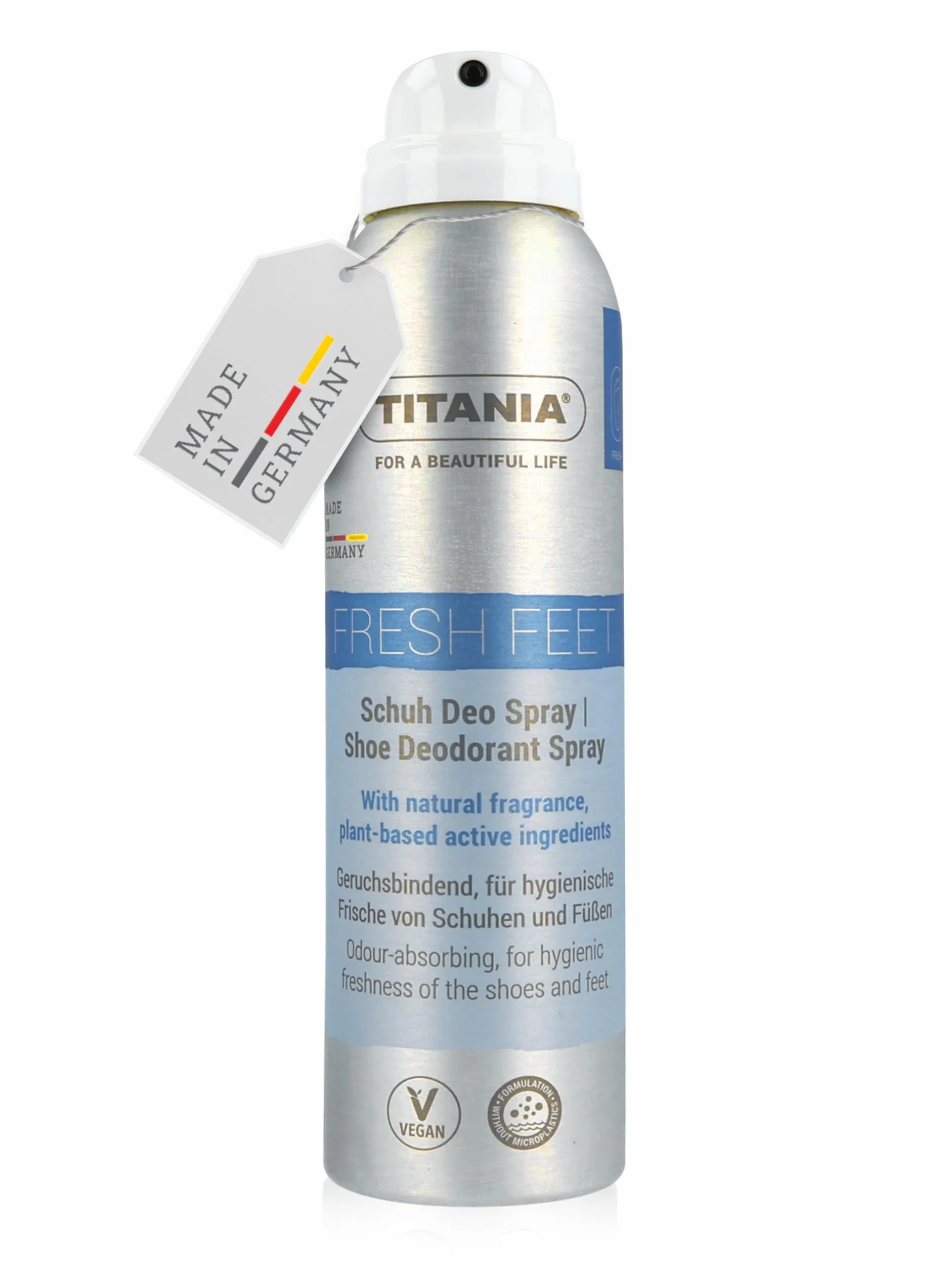 TITANIA® Dezodorant do butów w aerozolu 150 ml naturalny zapach cytryny wegański bez mikroplastiku