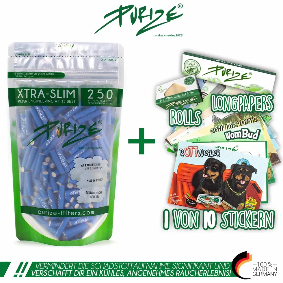 PURIZE® Worek filtr z węglem aktywnym 250 XTRA Slim Size niebieski