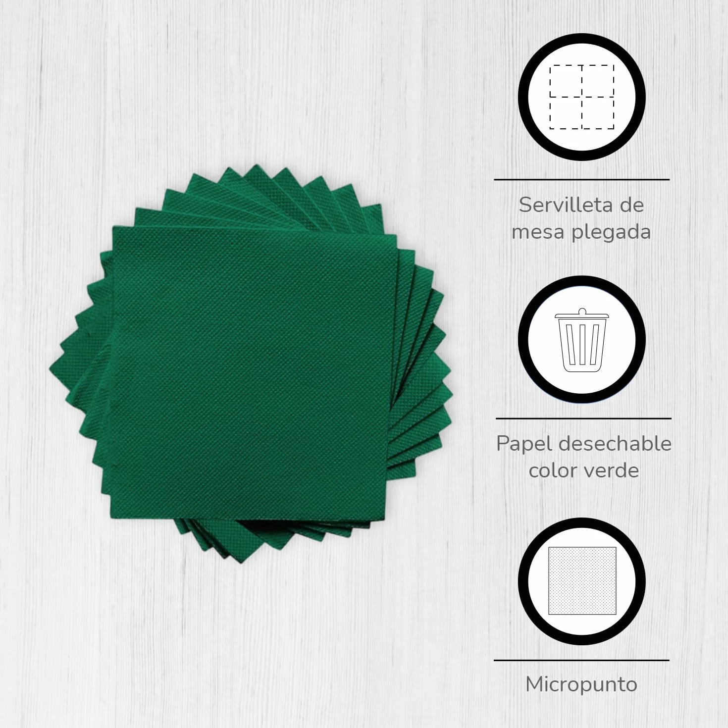 Hostelnovo - 600 szt. zielonych serwetek stołowych - Papier jednorazowy - Mikropunkt 10 x 10 cm (po złożeniu) i 20 x 20 cm (rozłożony) - Idealne na imprezy cateringowe, barowe i przyjęcia