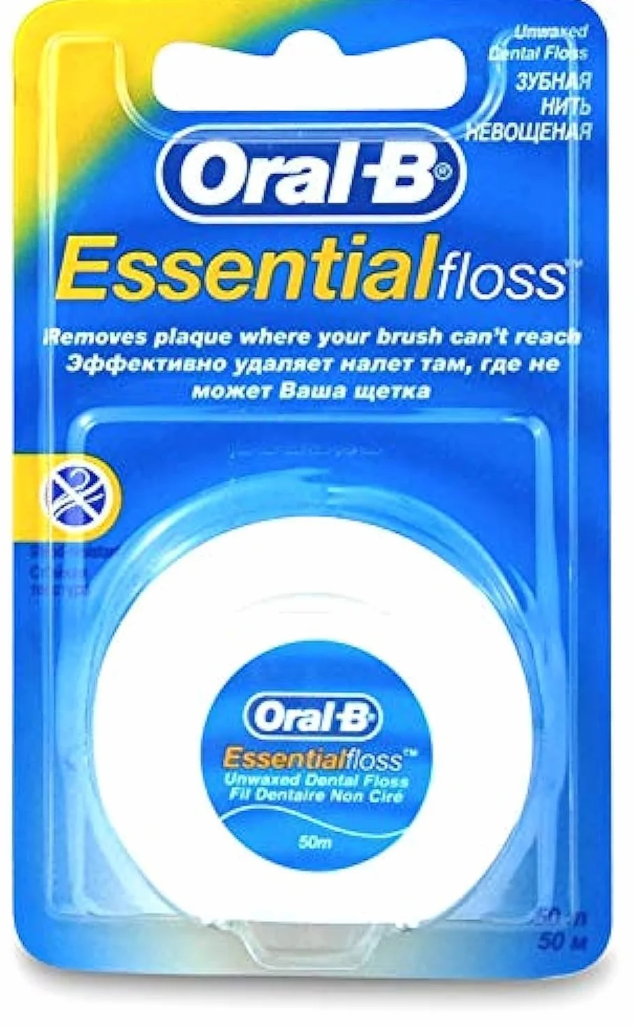 12 x Oral-B Niewoskowana nić dentystyczna Essential Floss 50 mt.