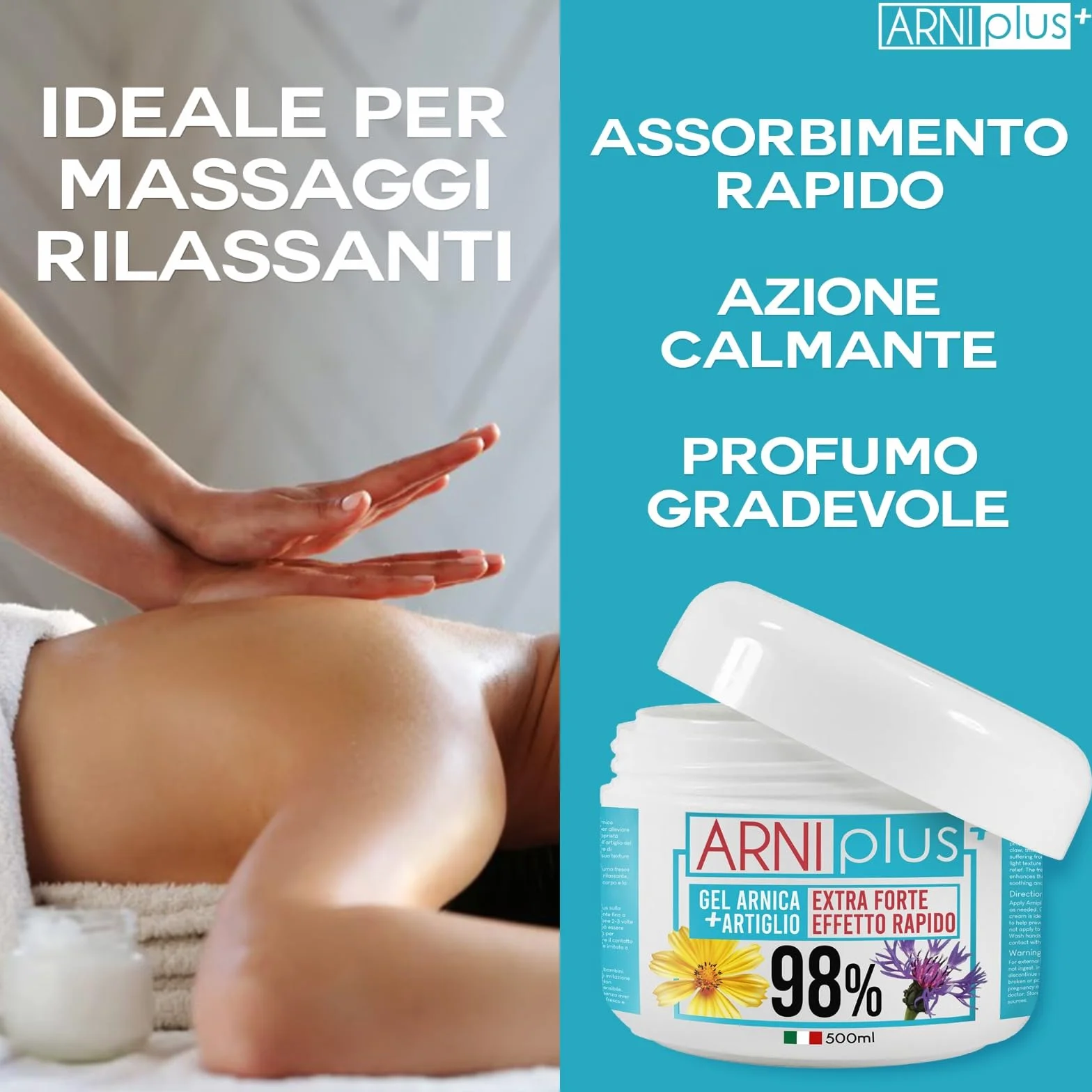 ARNIplus+ Arnika Gel ekstra mocny 500 ml, z witaminą C, silnie skoncentrowana maść z arniki na zakwasy, do rozluźnienia mięśni, maść na zapalenie pochewek ścięgien, chłodząca maść sportowa do mięśni