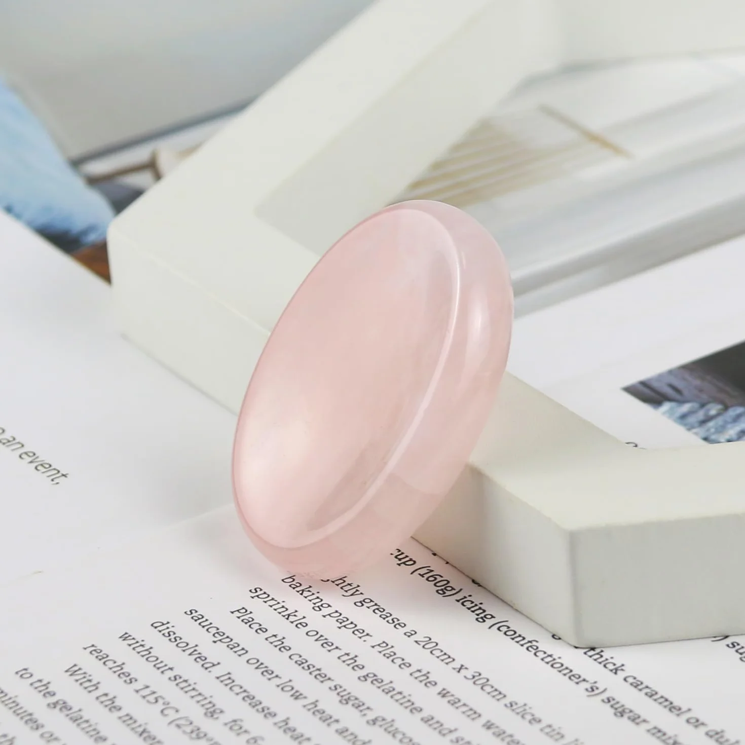 Worry Stones Kryształy kwarcu różowego,kryształy czakr i kamienie lecznicze,owalny kamień palmowy,kamień kciuka,kryształy dla początkujących,prezenty duchowe dla kobiet (1 szt.)