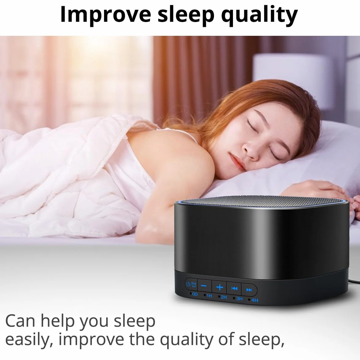 Magicteam Sound Machine White Noise Machine 32 poziomy głośności, zasilany prądem zmiennym lub USB, timer, terapia dźwiękiem