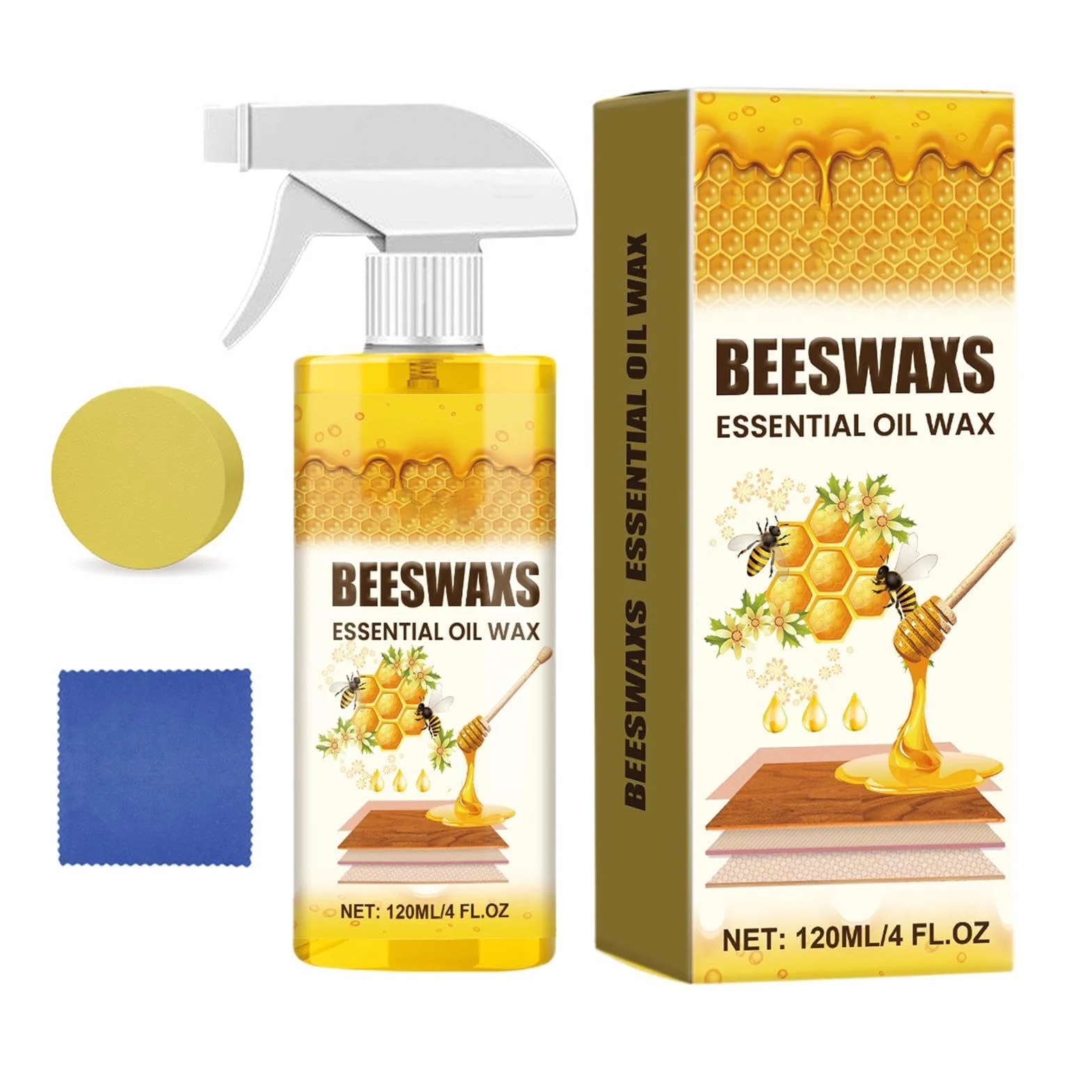 Wood Cleaner and Restorer - Hardwood Spray, Beeswax Formula for Antique Furniture, Removes Scratches, Restores Natural Grain