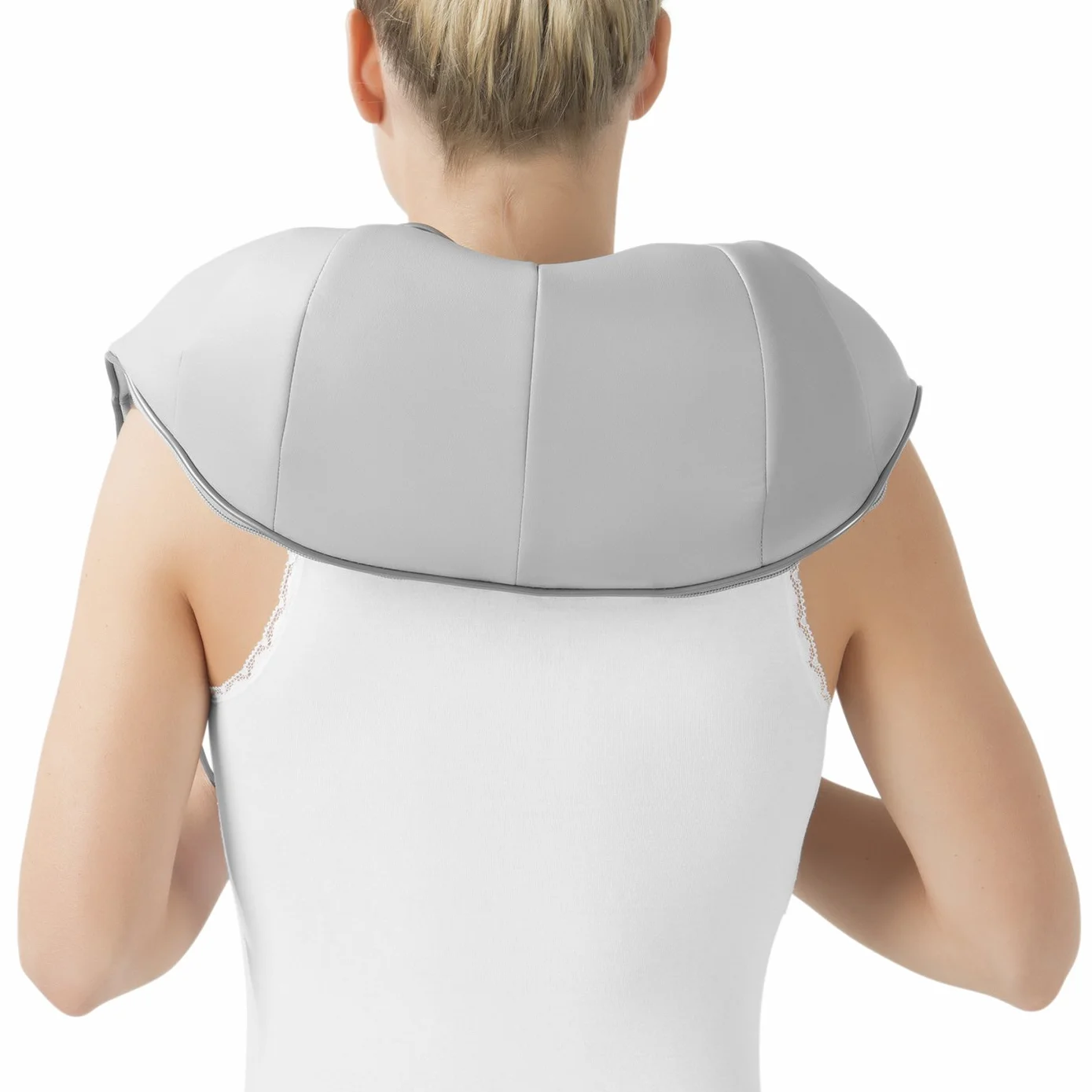 VITALmaxx Shiatsu masażer karku wraz z paskiem mocującym, urządzenie do masażu z ciepłem ramion, karku, pleców i nóg, 3 w 1, masaż ugniatający, masaż wibracyjny i terapia cieplna, z masażem 3D