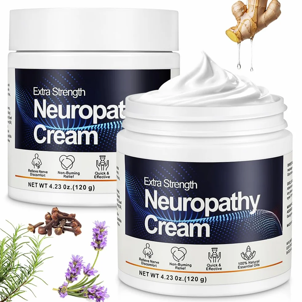 LOPHE Krem łagodzący nerwy, 120 g x 2 Krem uspokajający nerwowy neuropatię, krem łagodzący dyskomfort mięśni i stawów, zmniejsza mrowienie i drętwienie, naturalna formuła, bez tłuszczu
