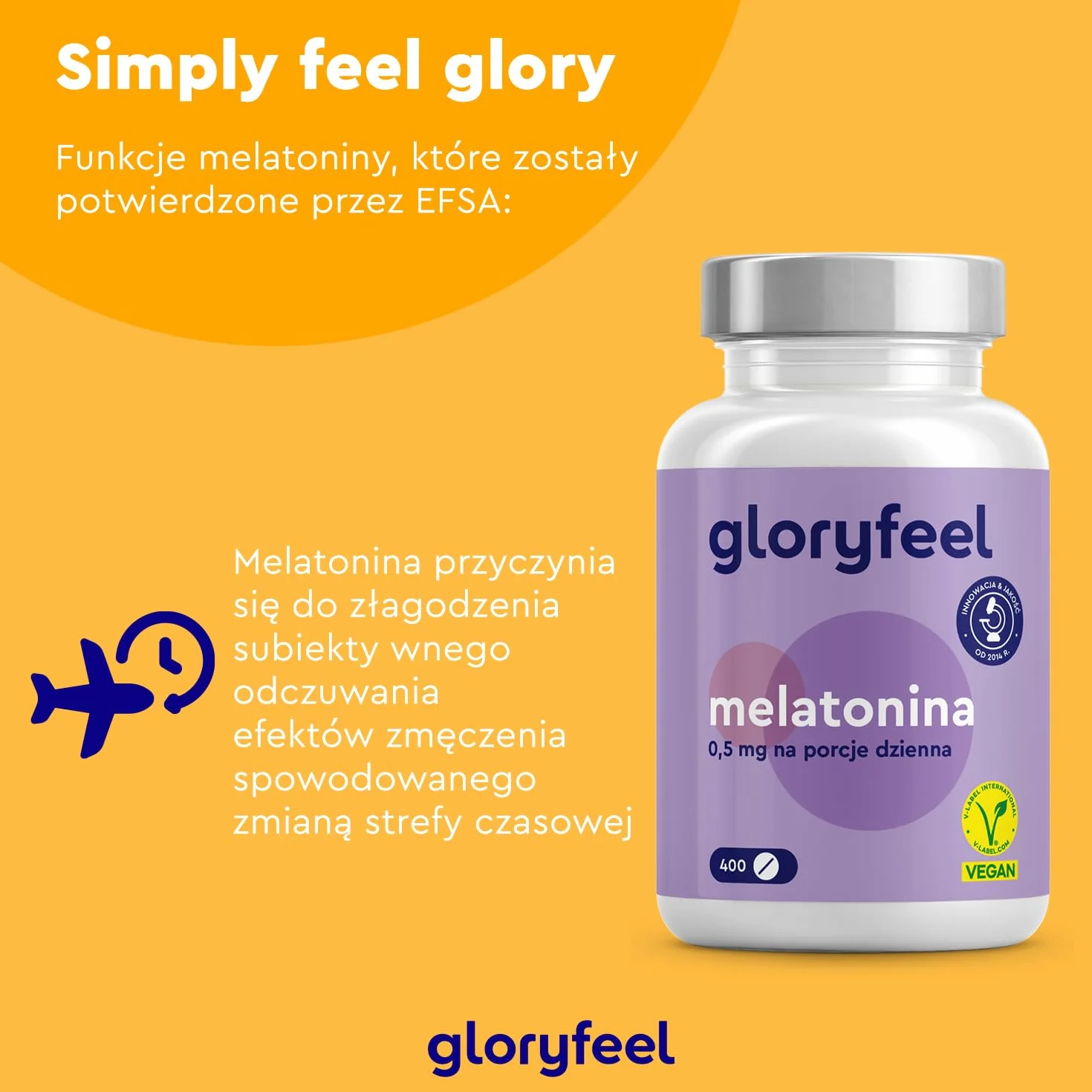Melatonina - Wysoka dawka - 400 tabletek (13 miesięcy) - 0,5 mg bioaktywnej melatoniny na dzienną dawkę - 100% wegańska - Testowane laboratoryjnie - Wyprodukowano w DE bez niepotrzebnych dodatków