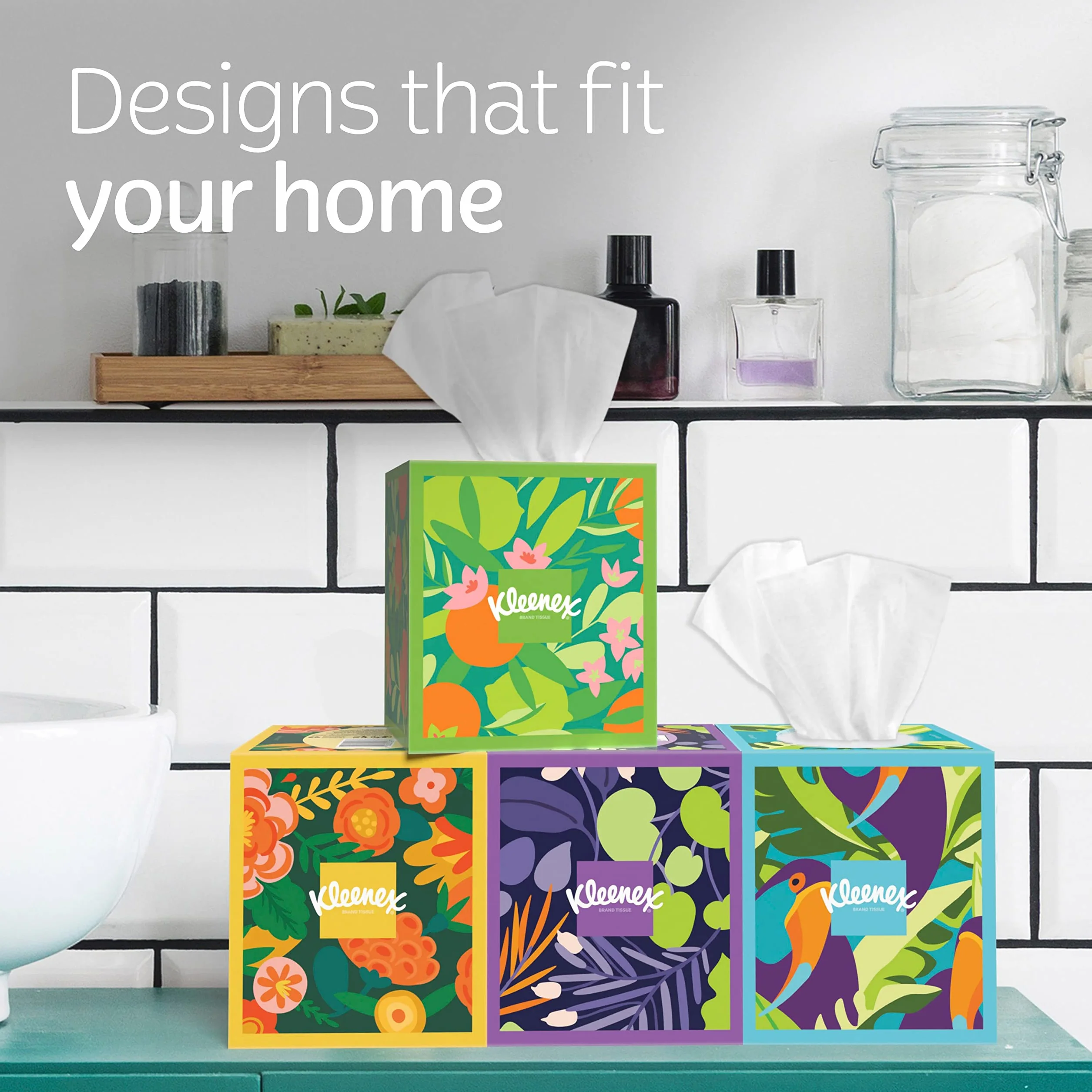 Kleenex Ultra Soft Facial Tissues, 4 Cube Boxes, 60 Tissues per Box, 3-Ply (240 Total Tissues)
