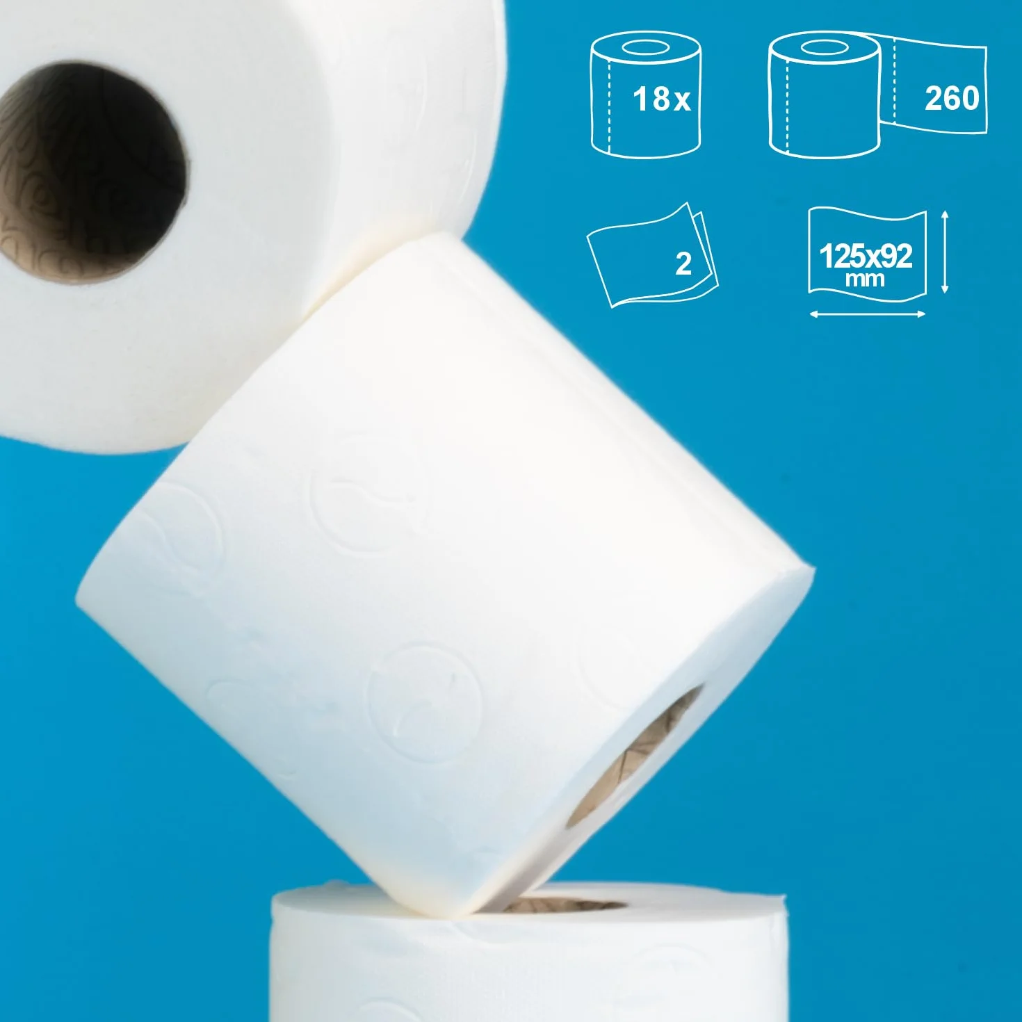 Renova Super Duplo Papier Toaletowy Zestaw 9 Rolek Podwójna Grubość Biały