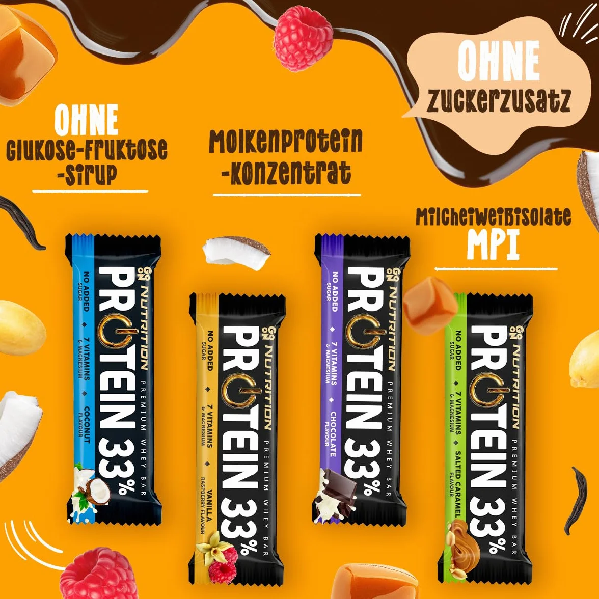 GoOn NUTRITION Baton proteinowy czekoladowy 25x50 g bez cukru 33%