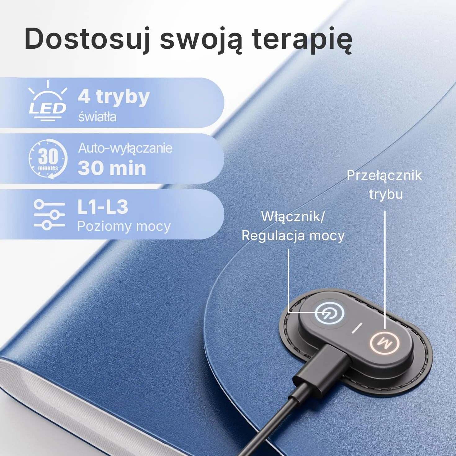 Duży pas do terapii światłem czerwonym do ciała, 76 x 30 cm, z technologią TriChip™, mata do terapii światłem na podczerwień, panel LED 36 W, z timerem do łagodzenia bólu mięśni, 660 nm i