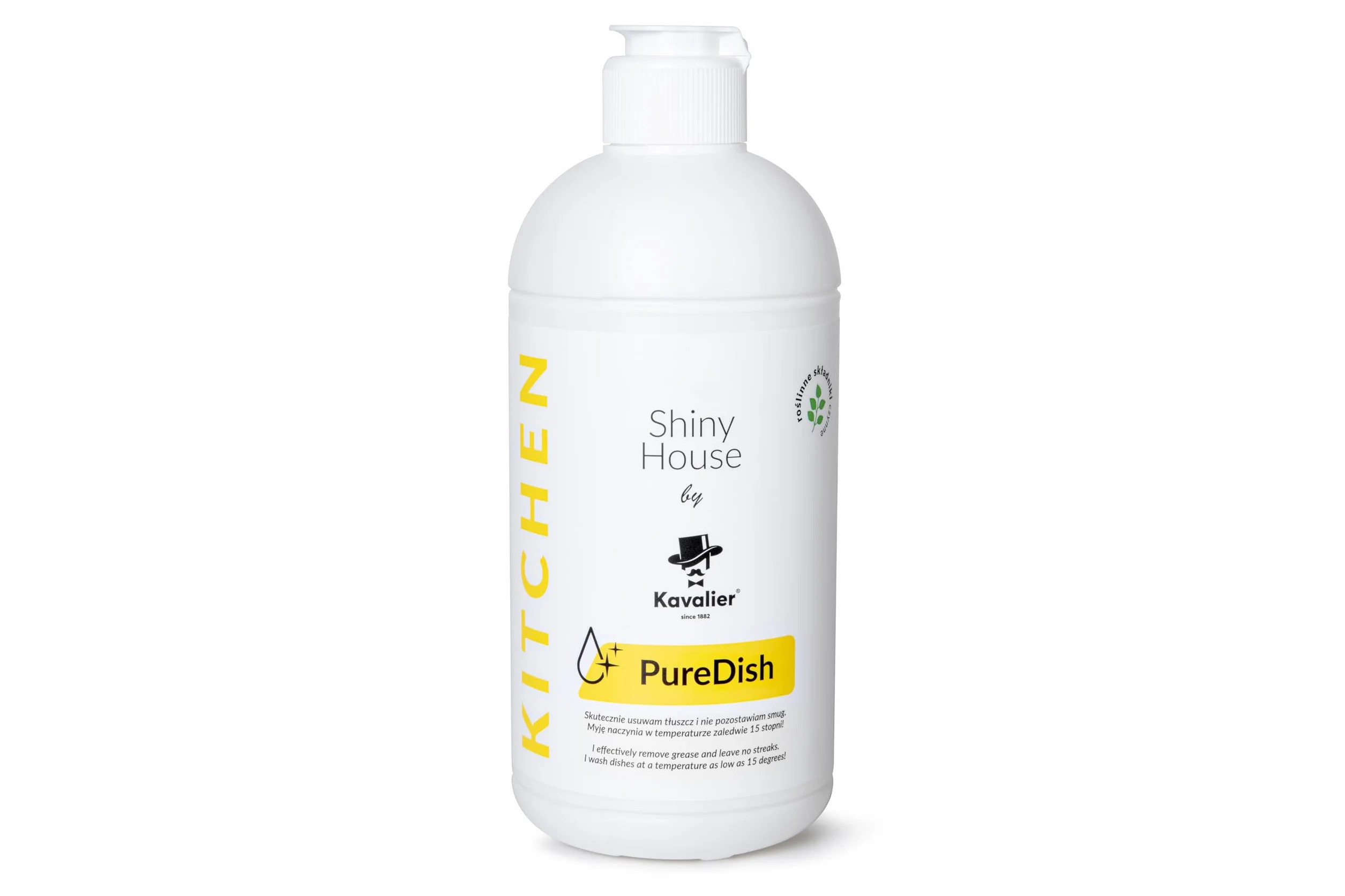 Kavalier Shiny House Pure Dish płyn do mycia naczyń dla lepszej czystości i pielęgnacji rąk, do szkła, ceramiki i metalu, 500 ml
