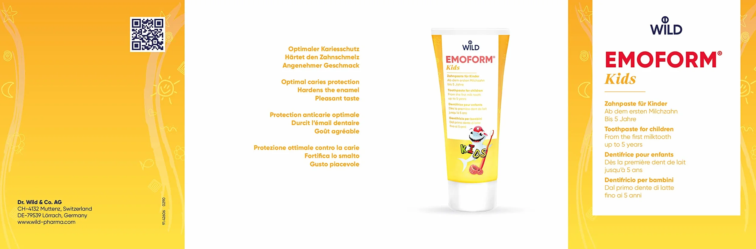 Pasta do zębów Emoform Kids dla dzieci od pierwszego zęba mlecznego do 5 roku życia