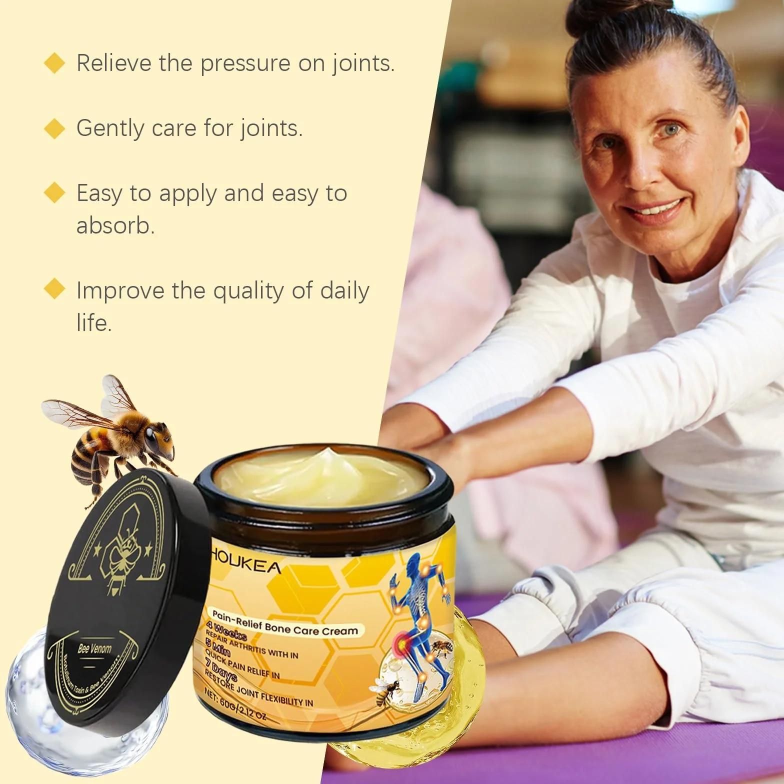 Bee Venom Joint Gel & Botulinum Toxin Cream for Neck Waist Back Hand Feet Leg (3PCS)