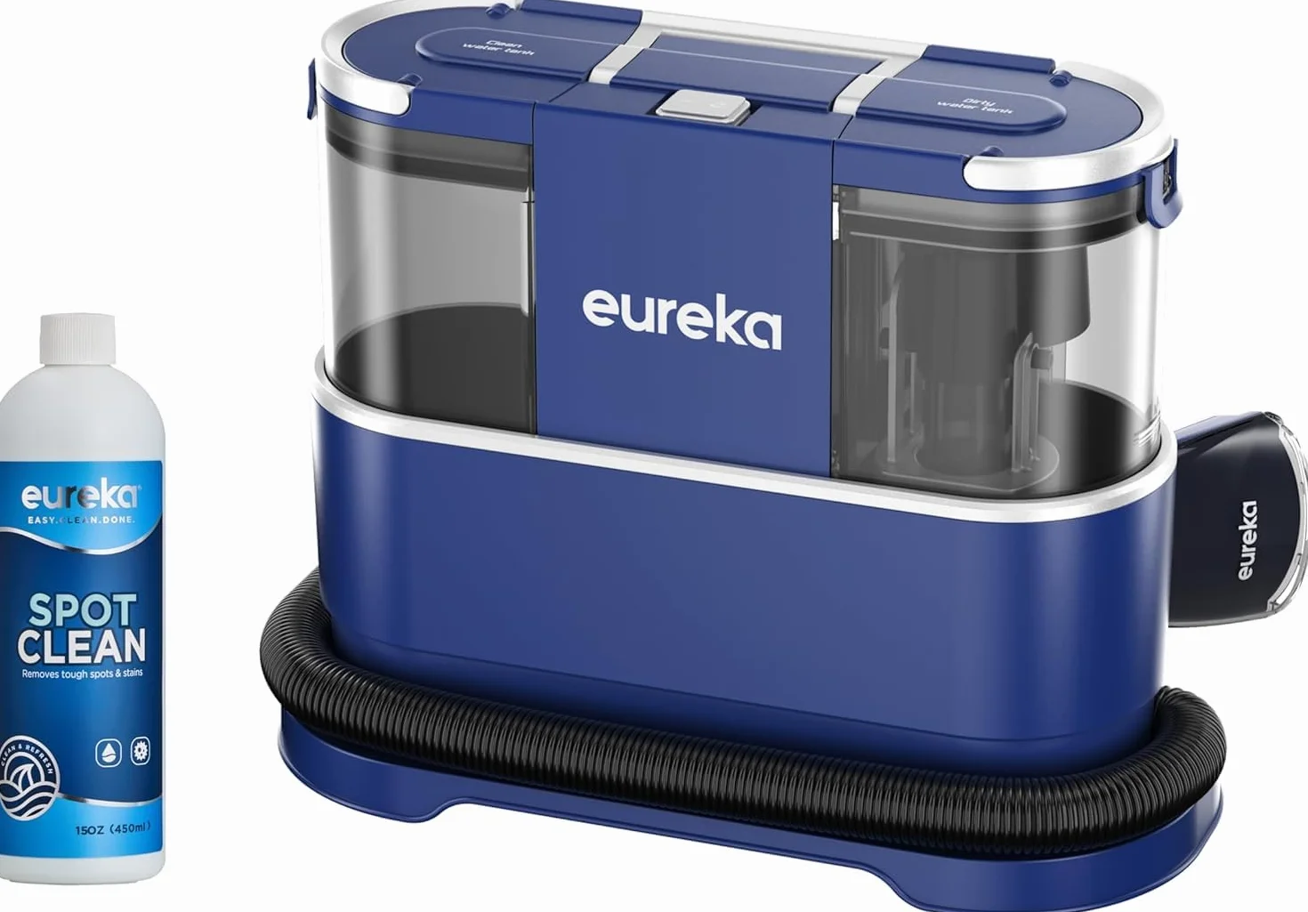 Eureka NEY100 odkurzacz do dywanów, środek do czyszczenia tapicerki, na sofę, dywany, tapicerkę, samochód, odkurzacz na mokro i sucho o dużej sile ssania 12500 Pa, 82 dB, duży zbiornik na wodę 1,5 l z
