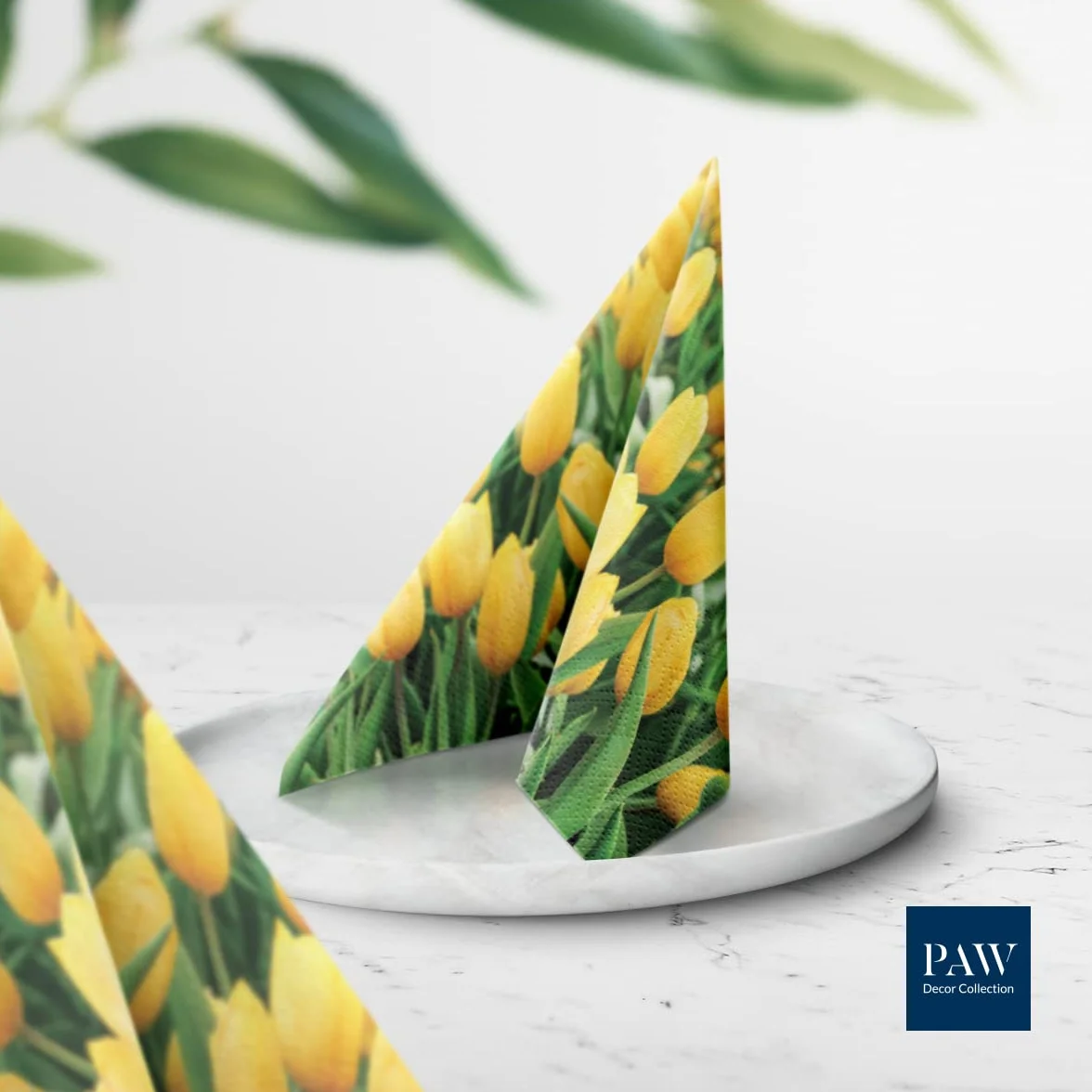 PAW - 3-warstwowe serwetki (33 x 33 cm) I 20 sztuk I idealne na urodziny, imprezy, wesela, komunię i uroczystości I kolorowe serwetki papierowe - do ogrodu, na wiosnę, Wielkanoc I kolor: Tulips Field