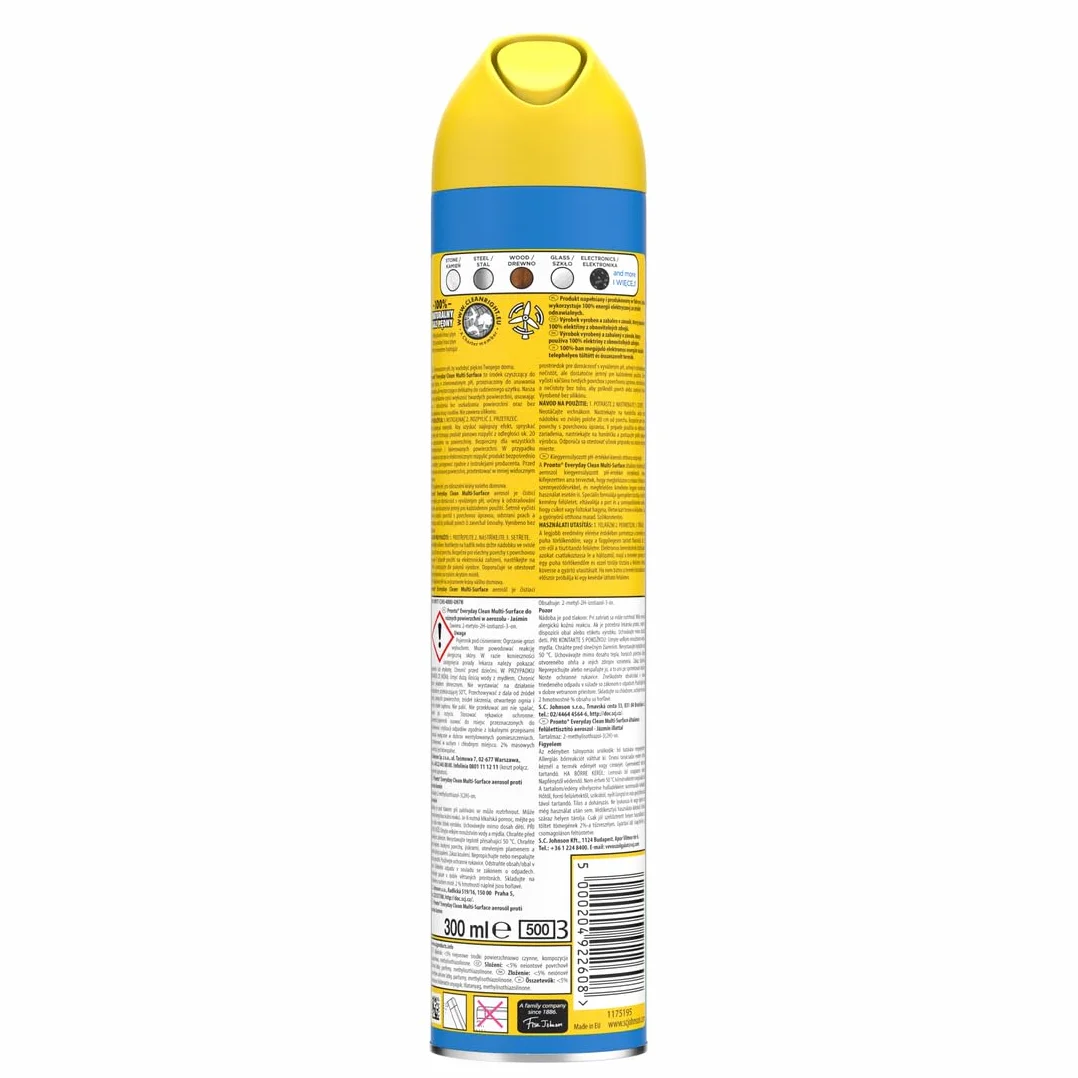Pronto Everyday Clean Multi-Surface Jasmine środek czyszczący do różnych powierzchni w aerozolu o jaśminowym zapachu, który czyści i pielęgnuje, 300 ml