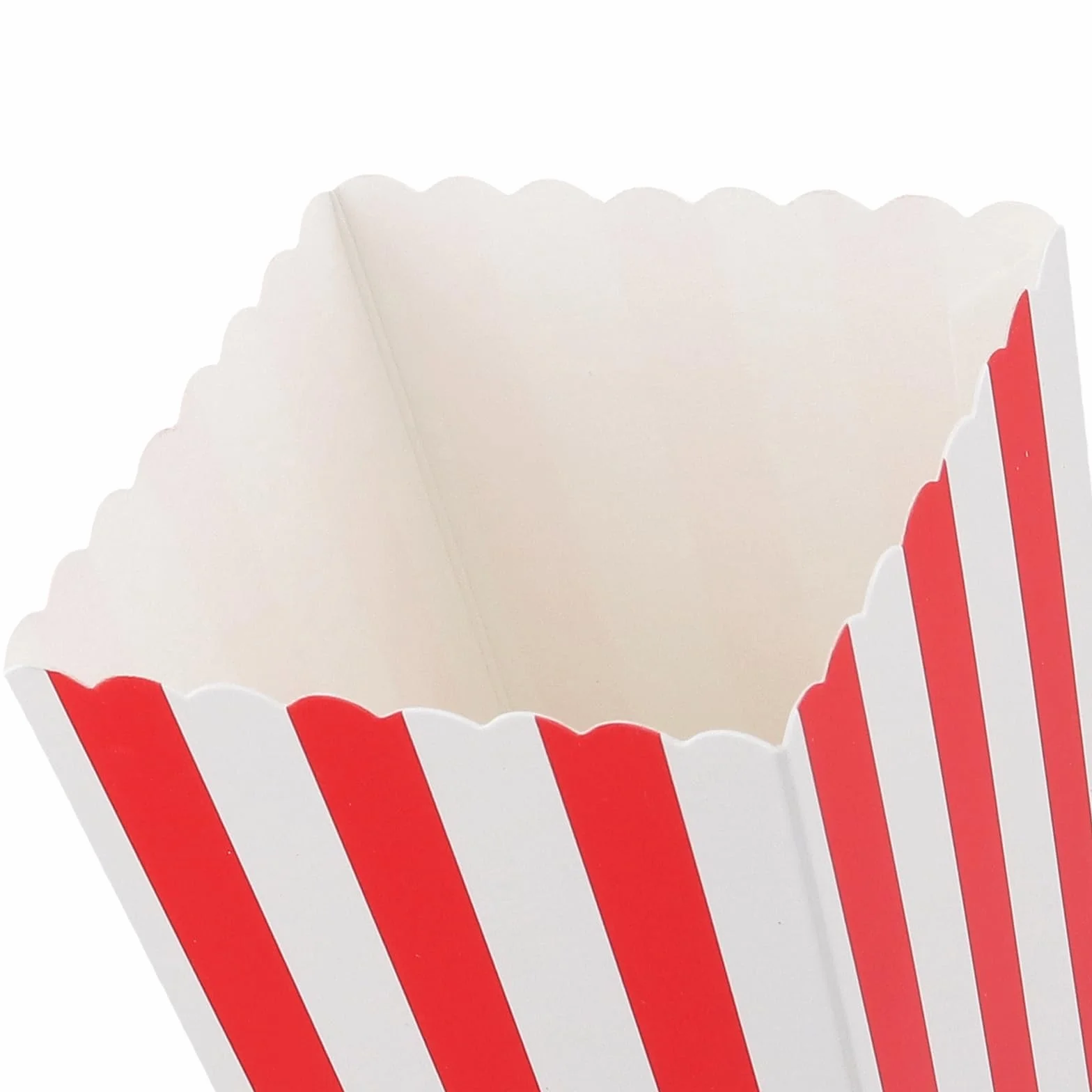120 sztuk pude?ek na popcorn, torebki na popcorn, 7 x 5 x 11,5 cm, czerwone i bia?e torebki na popcorn w paski, ma?e, pasuj? do kina, na imprezy, przek?ski i s?odycze