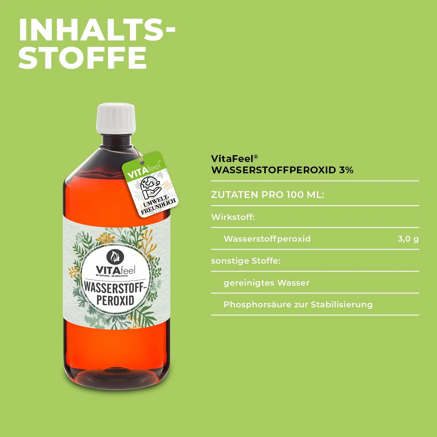 GreatVita Nadtlenek wodoru 1000 ml 3% roztwór bez stabilizatora