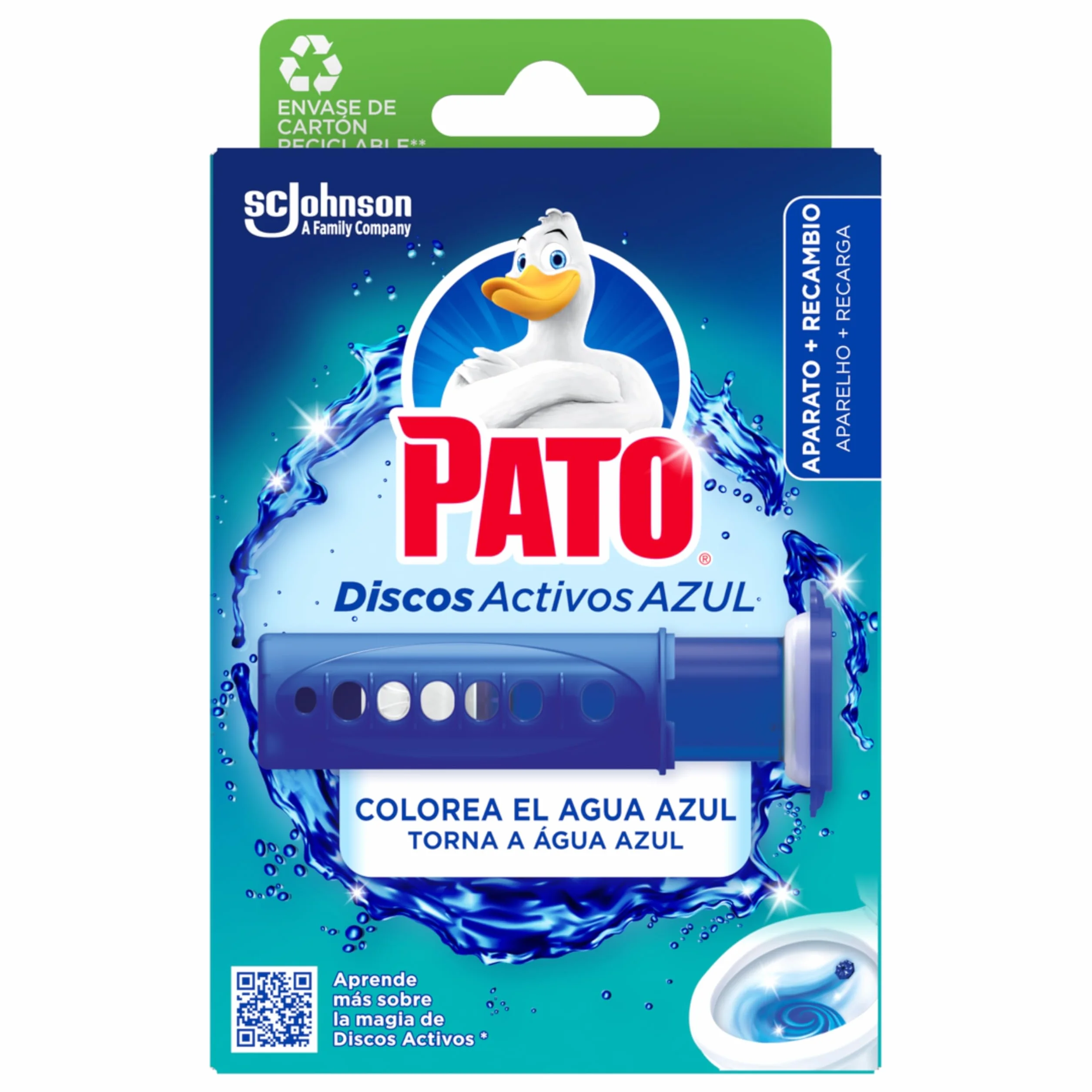Pato Aktywne dyski Blue Water - Aplikator WC z wkładem (6 dysków) - Czyści i perfumuje toaletę