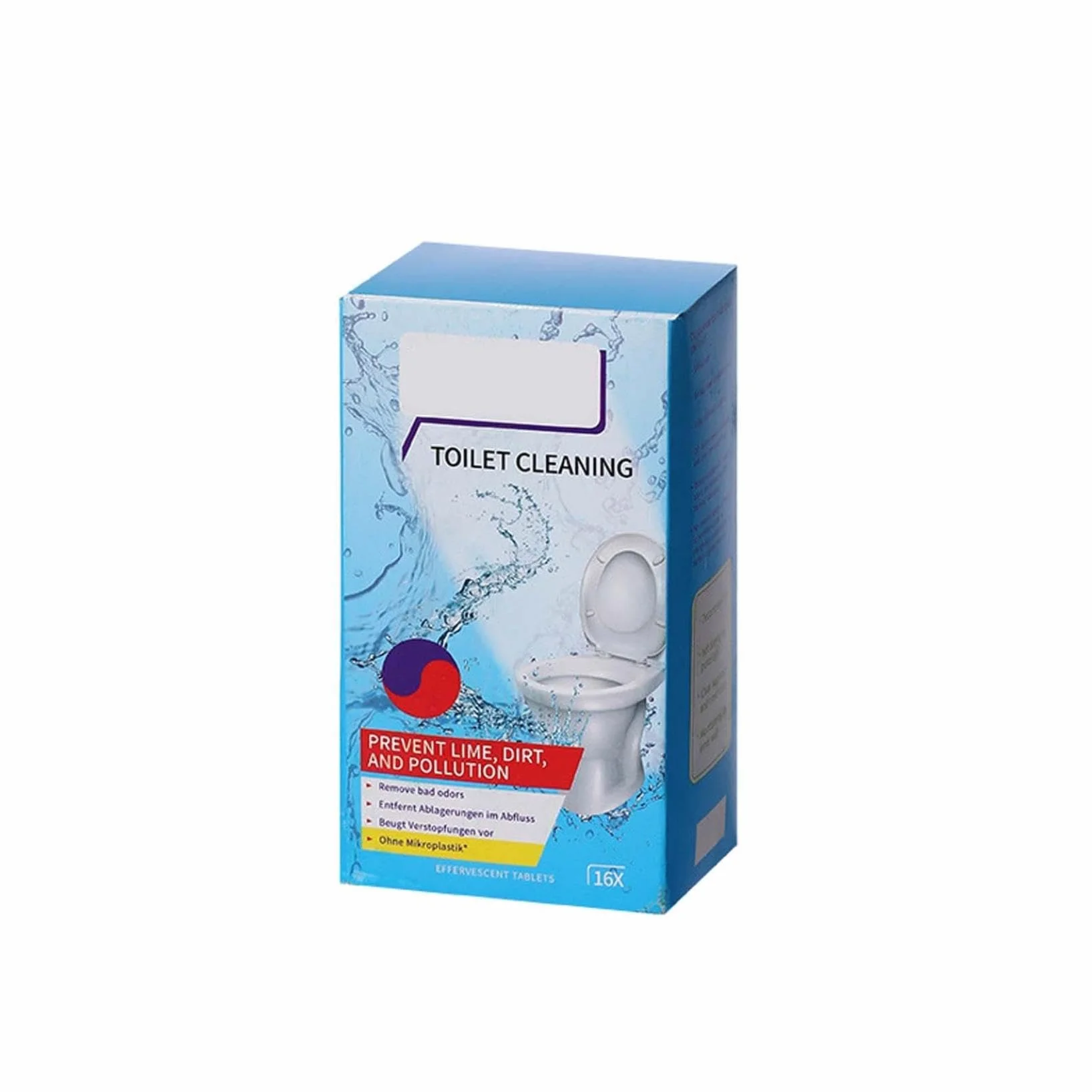 Tabletki do czyszczenia toalety o zapachu cytrynowym, tabletki do czyszczenia WC, 16 tabletek w opakowaniu, skutecznie usuwają kamień i zapachy o długotrwałym zapachu, świeży zapach (A, 1 szt.)