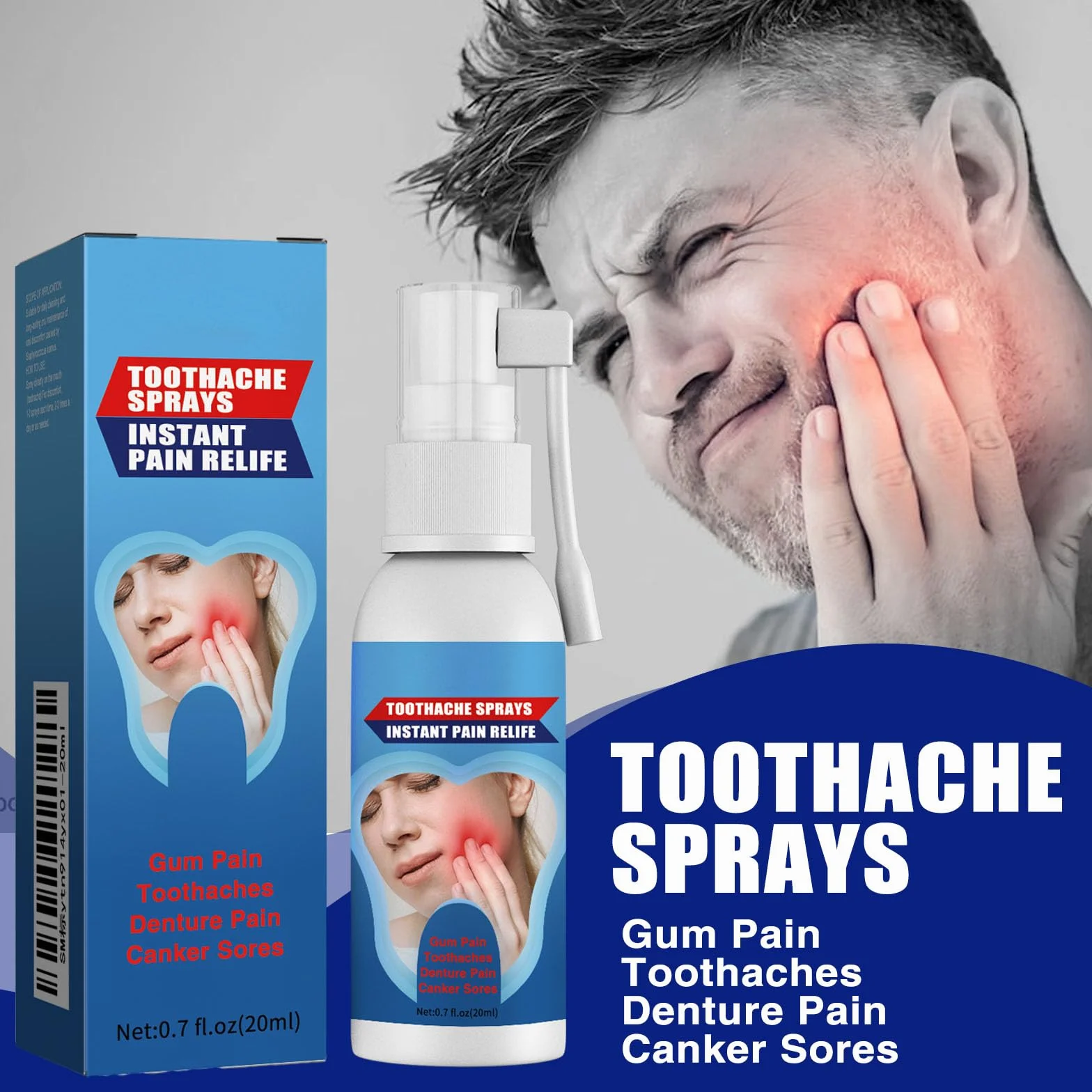 Stomatologiczny spray przeciwbólowy na ból zęba - 2 szt.