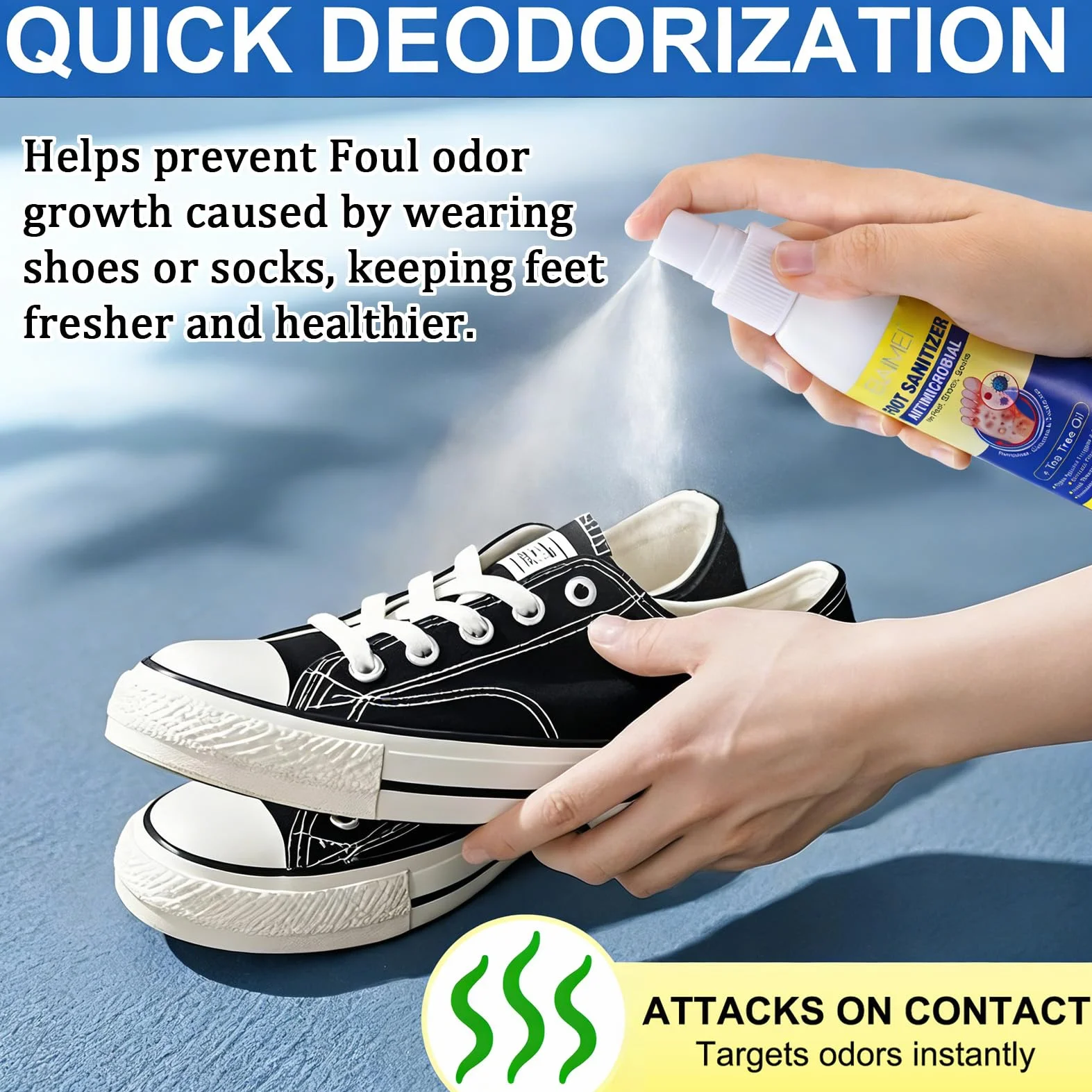 Spray do stóp, olejek z drzewa herbacianego, spray na grzybicę stóp, 120 ml, zapobiega powstawaniu grzybicy stóp, eliminuje zapach stóp dla mężczyzn i kobiet
