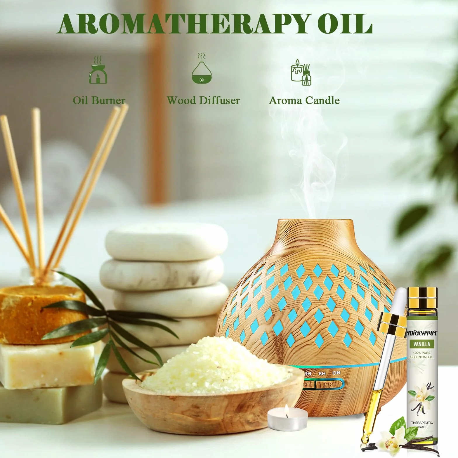 Zestaw Olejków Eterycznych 16 x 10ML, 100% Naturalne Olejki Zapachowe do Aromaterapii, Masażu, SPA - Lawenda, Mięta, Drzewo Herbaciane, Eukaliptus