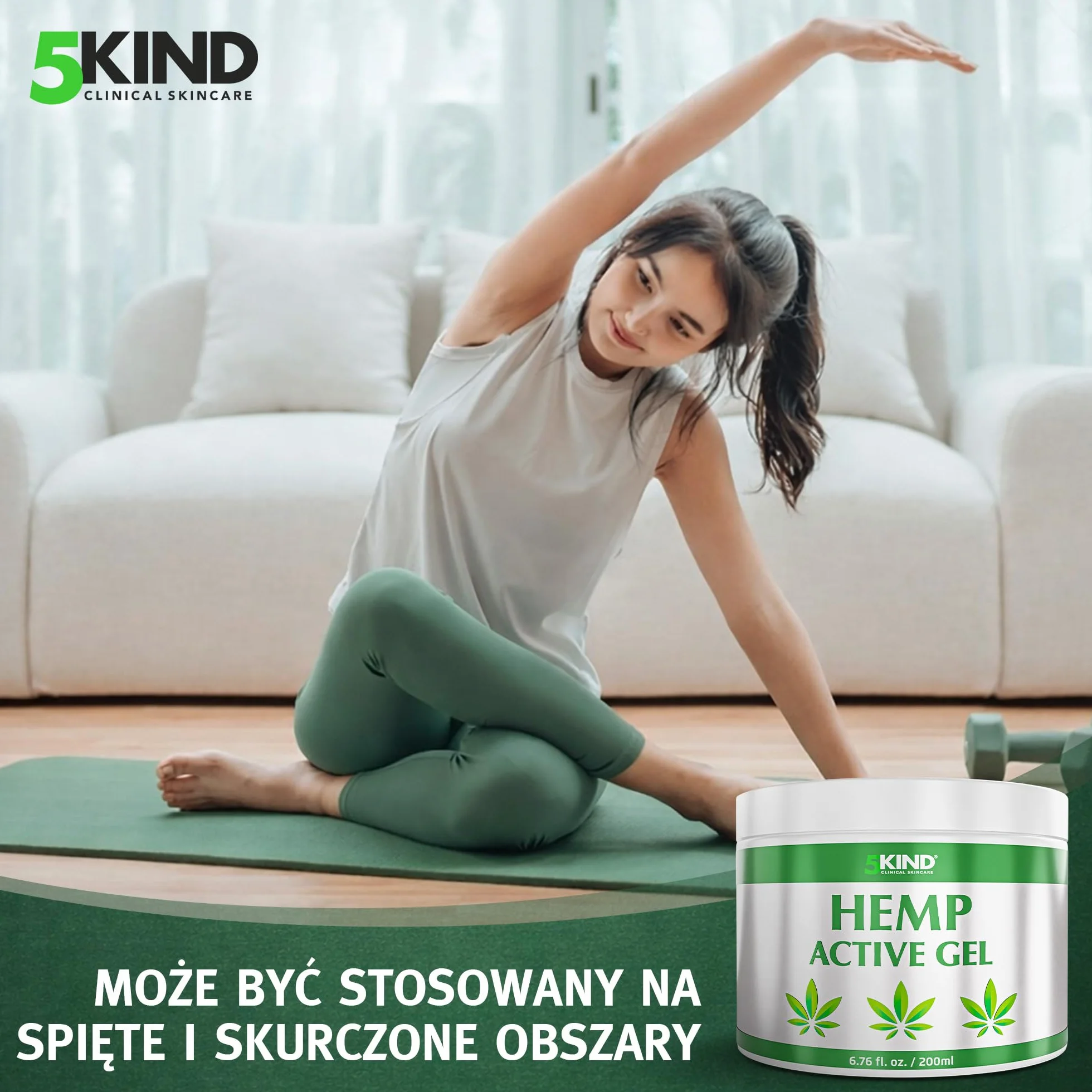 5kind maść z żelu konopnego z konopi 200 ml – wysoka dawka żelu konopnego – uspokaja stawy i mięśnie, stopy, kolana, kark, ramiona, plecy i zakwasy, żel z naturalnymi ekstraktami