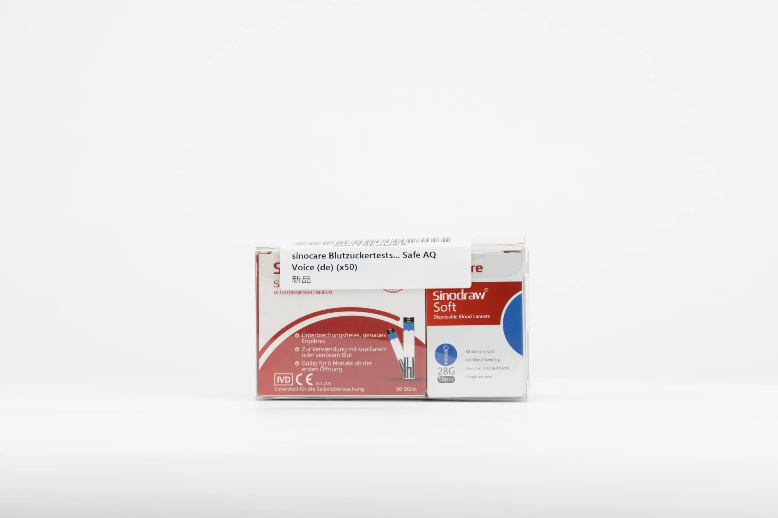 sinocare Paski do testowania cukru we krwi x 50 i lancet x 50, Codzienna kontrola poziomu cukru we krwi dla diabetyków (tylko dla Safe AQ Smart i Safe AQ Voice)