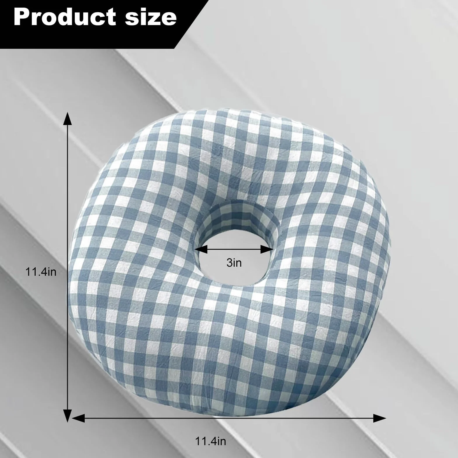 Poduszka do piercingu z otworem, poduszka do piercingu, okrągła poduszka z dziurką, bawełniana poduszka do spania, poduszka pod głowę, dla osób śpiących na boku (błękitna)
