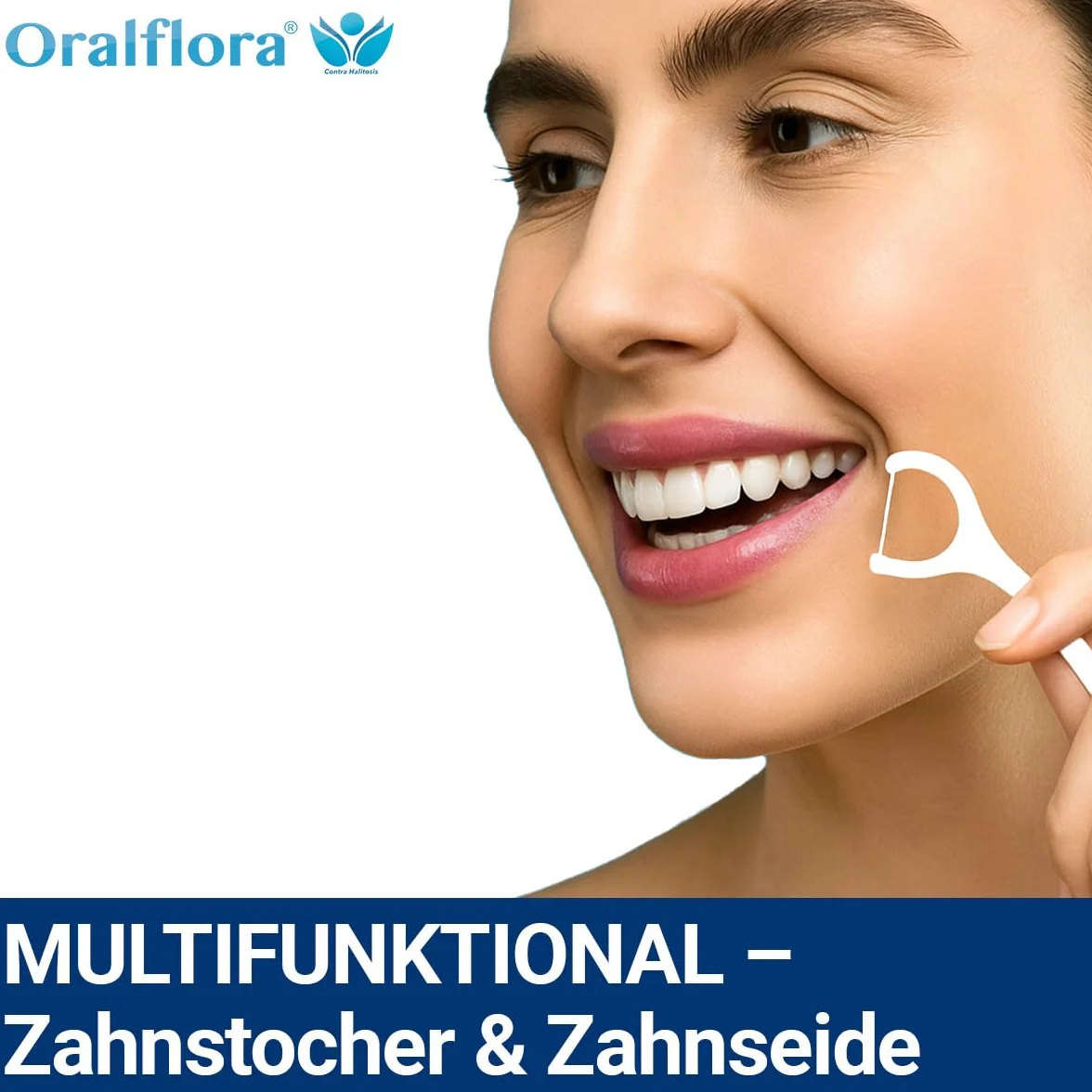 Oralflora 205 szt. nici dentystyczne z wykałaczką 2 w 1 – patyczki do czyszczenia przestrzeni międzyzębowej