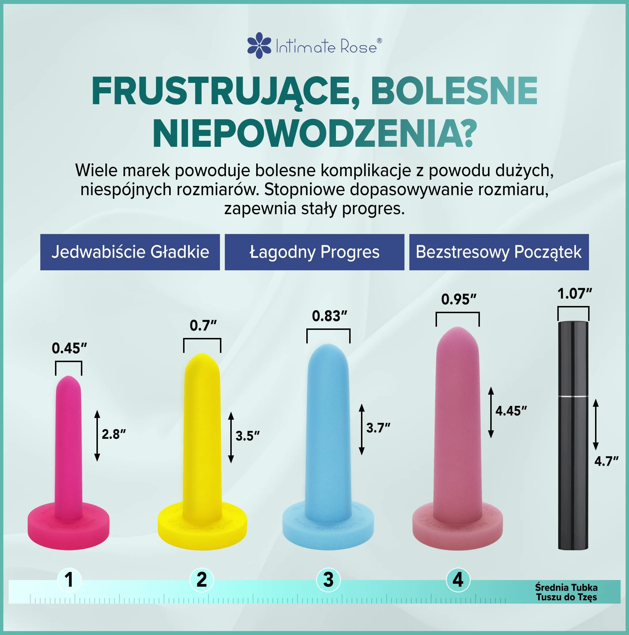 Intimate Rose Dilatory Silikonowe Rozmiar 1-4 – Medyczny Zestaw Dilatorów 4 szt.