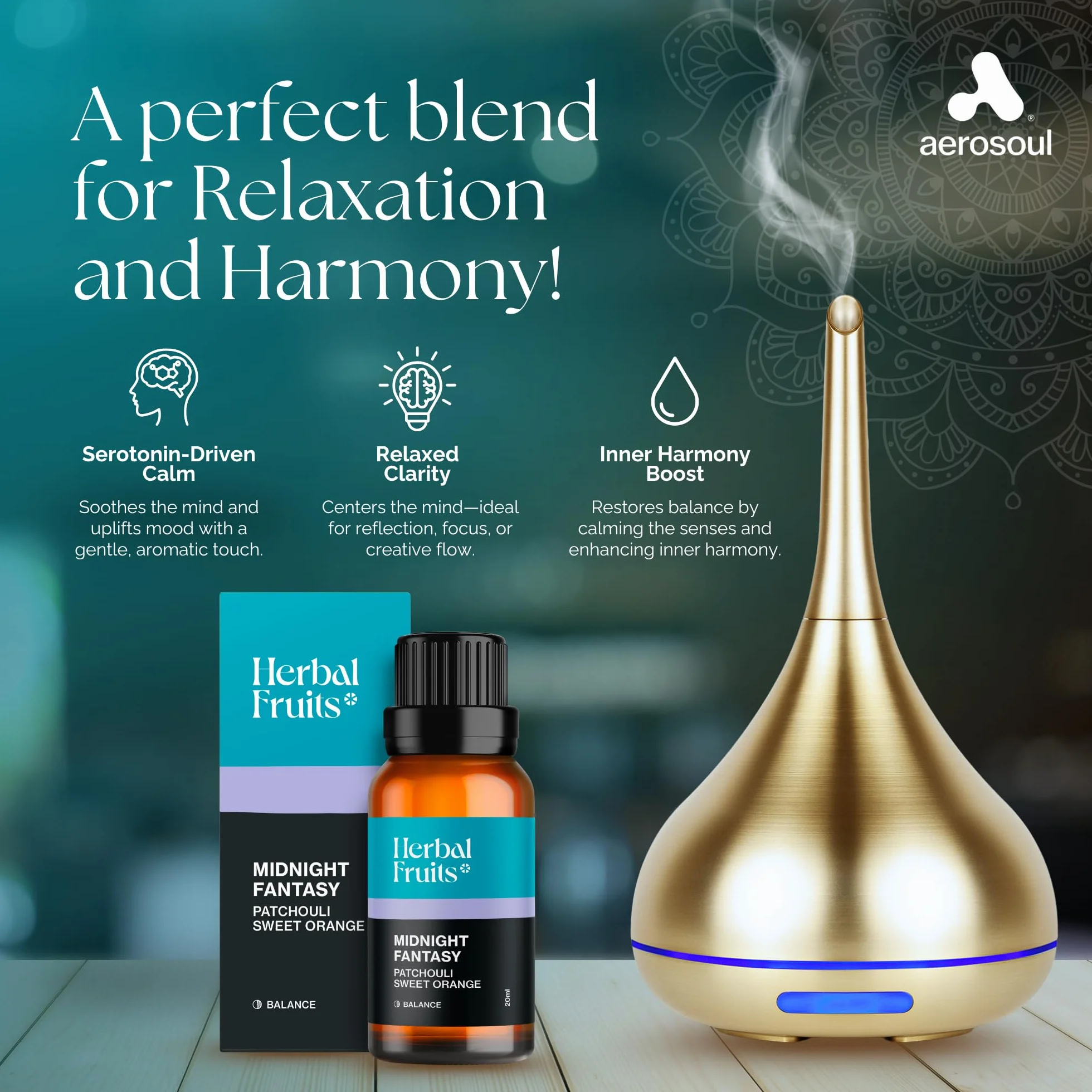 Aerosoul® Olejki eteryczne do dyfuzora 20 ml paczula słodka pomarańcza ylang ylang