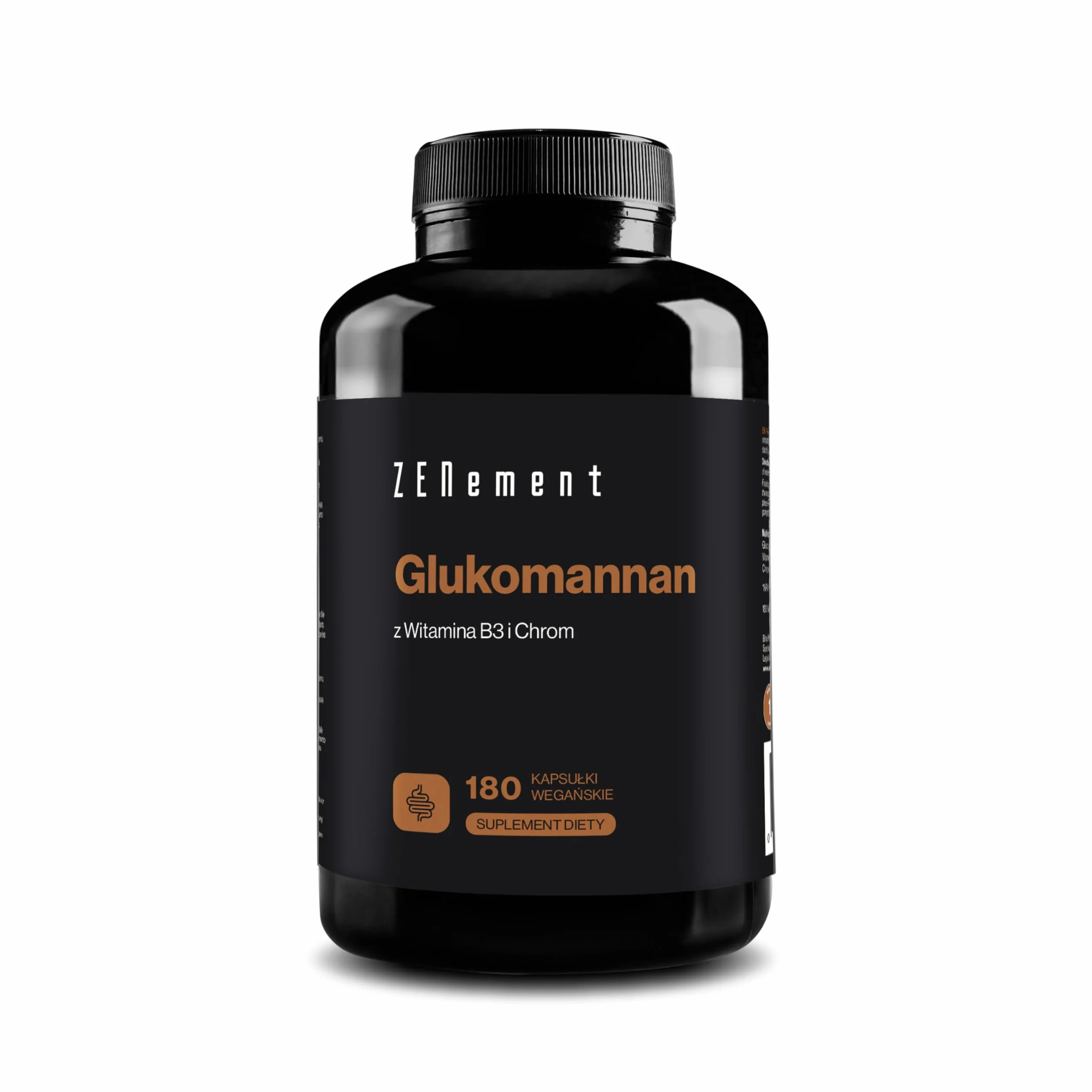 Glucomannan 4200 mg z Witaminą B3 i Chromem – Błonnik z Korzenia Konjaku – 180 Kapsułek Wegańskich Zenement
