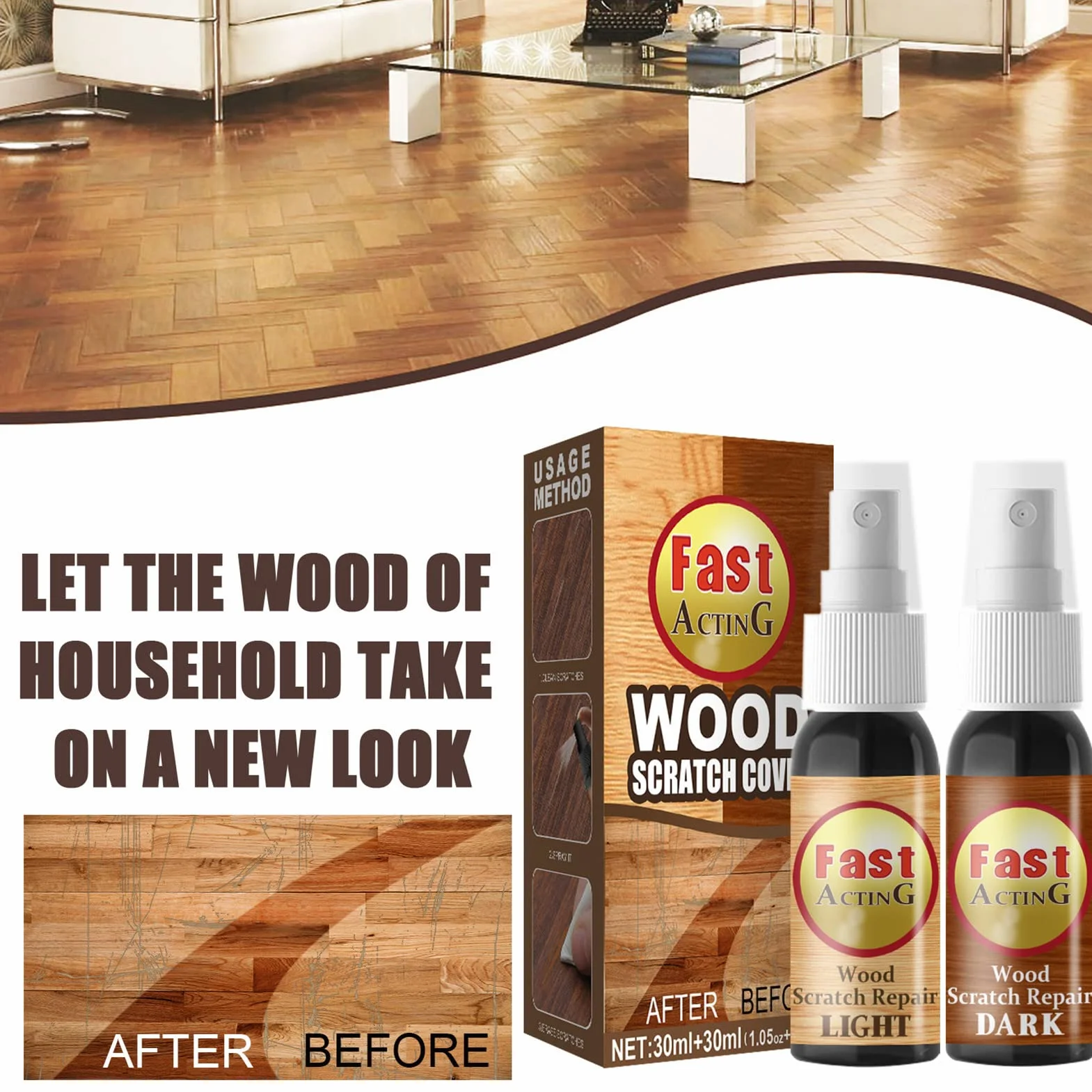 Wood Floor Scratch Remover 2 sztuki zestaw do usuwania zarysowań