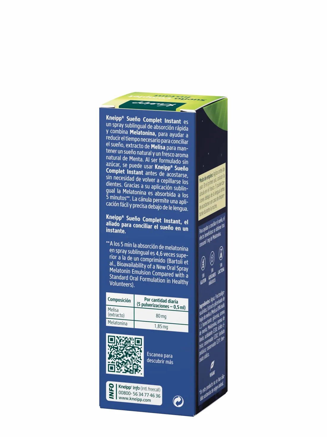 Kneipp Complet Instant Spray 1,85 mg melatoniny i melisy do regulacji snu 30 ml