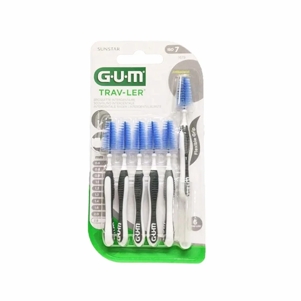 Gum Trav-Ler Szczotki Międzyzębowe Iso7 2.6mm Ochrona Antybakteryjna, 6 Sztuk