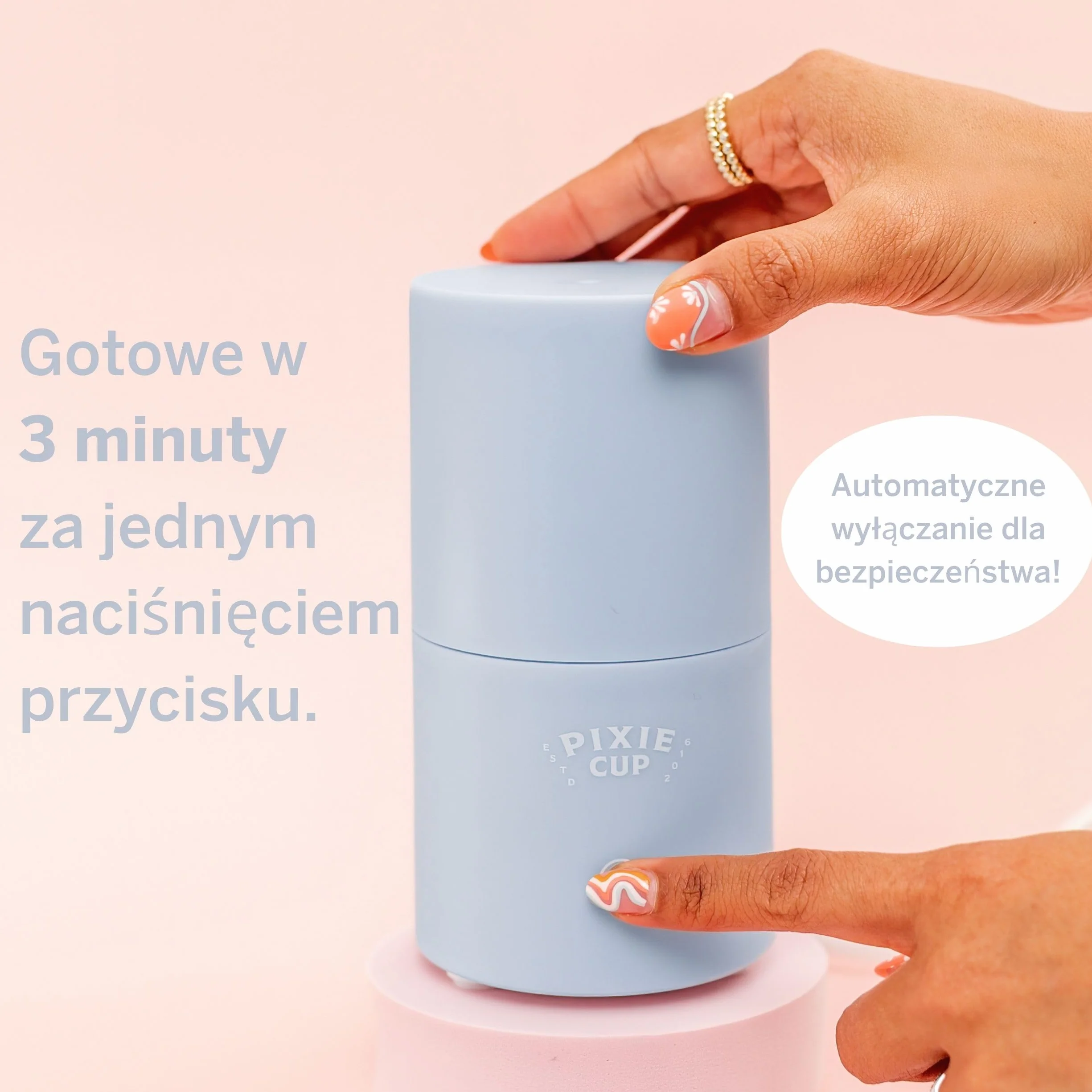 Pixie sterylizator do sterylizatora w kubku menstruacyjnym All-in-One – czyści i przechowuje kubek z okresem – zabija 99,9% zarazków parą