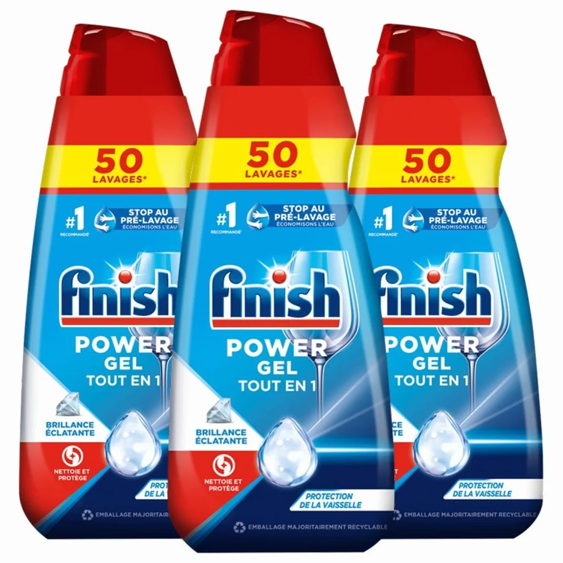 Finish All in One Max żel do mycia w zmywarce, 3 x 1 l