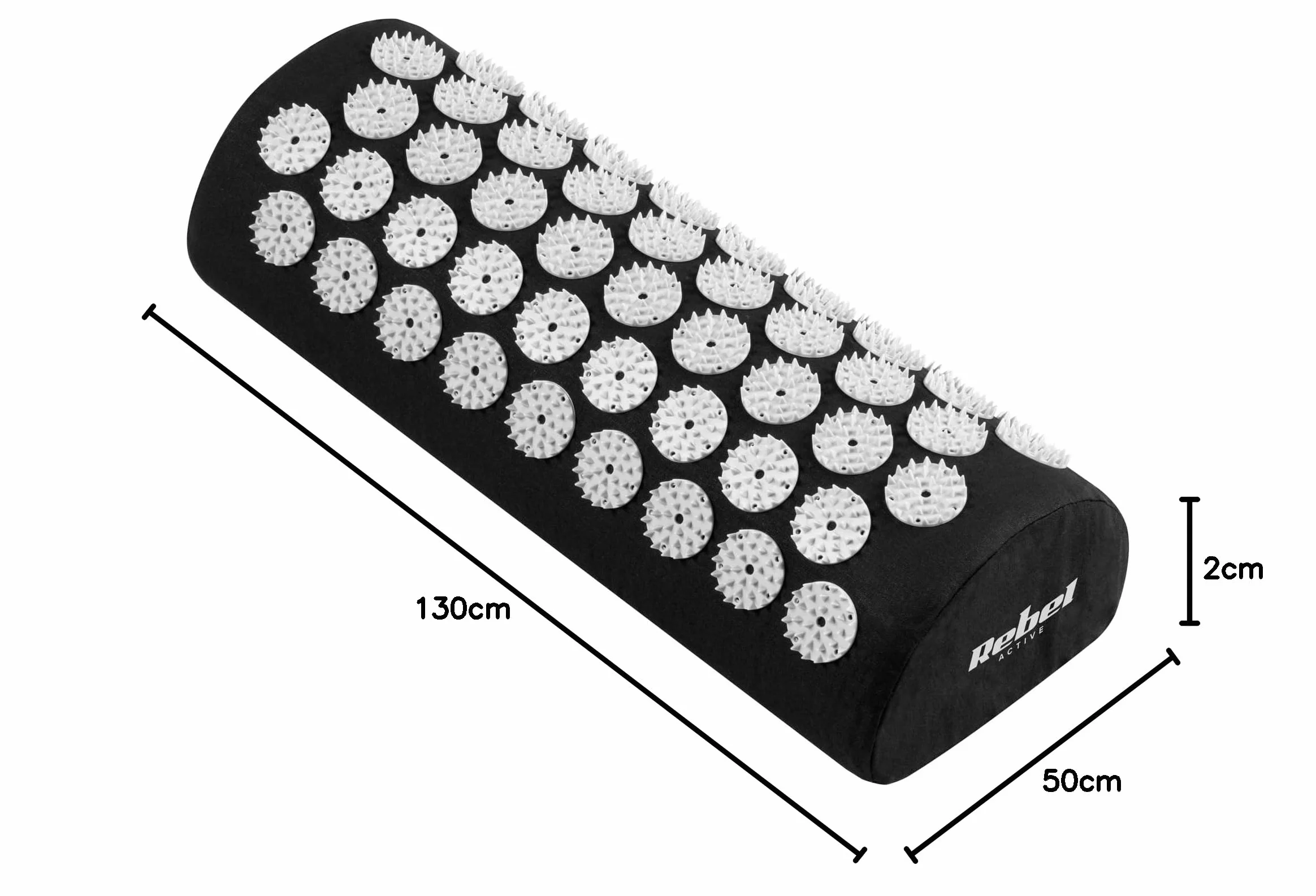 Rebel Electro Mata Zdrowotna z Kolcami do Akupresury z Poduszką 130x50 cm XXL RBA-6003-BK