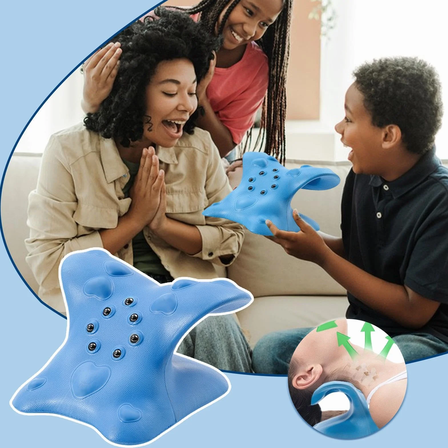 Neck Shoulder Relaxer, Neck Stretcher Pillow, Upper Back Massage, Ergonomic Neck Device, Shoulder Wedge Pillow, Ergonomic Design Convenient and Portable for Muscle Tension Men Women