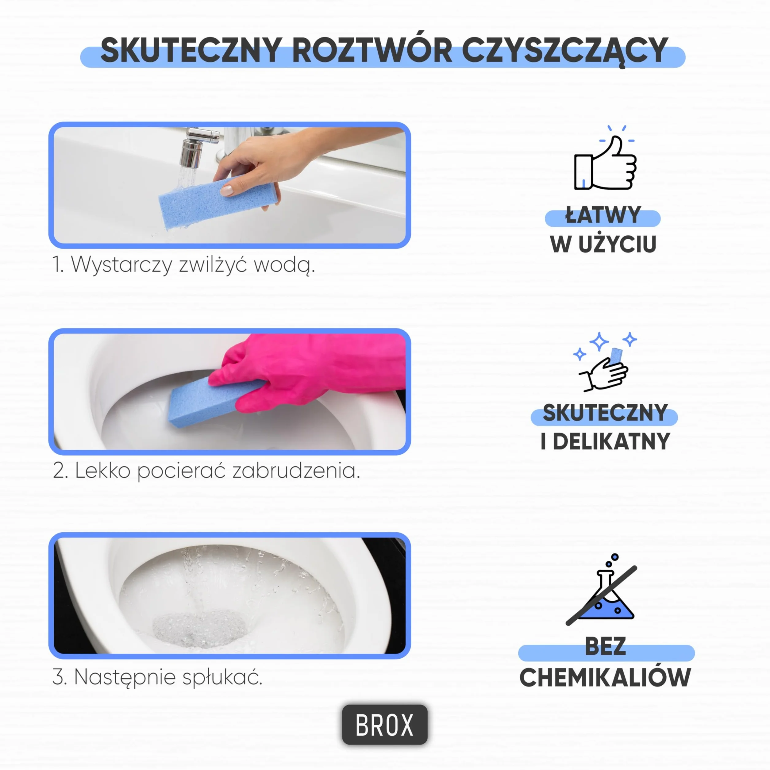 BROX Kamień do czyszczenia WC – niebieski (5 sztuk) – skuteczny środek do usuwania kamienia i kamienia moczowego – Pumice Stone do mis WC i łazienki – bardzo mocny środek do czyszczenia toalety