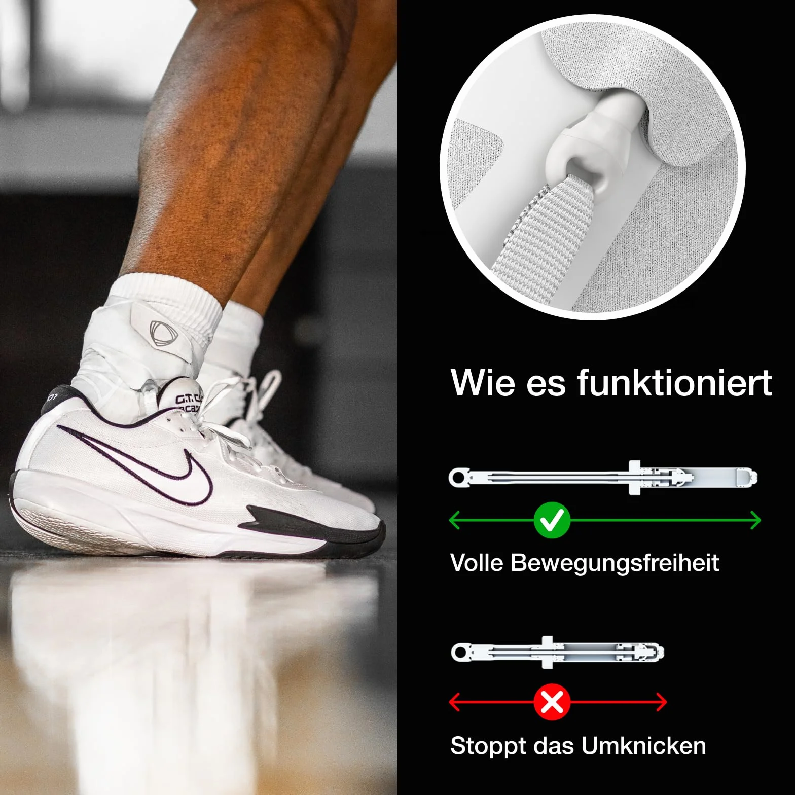BETTERGUARDS 3.0 Bandaż na Kostkę XXL Lewy Biały – Ochrona Sportowa
