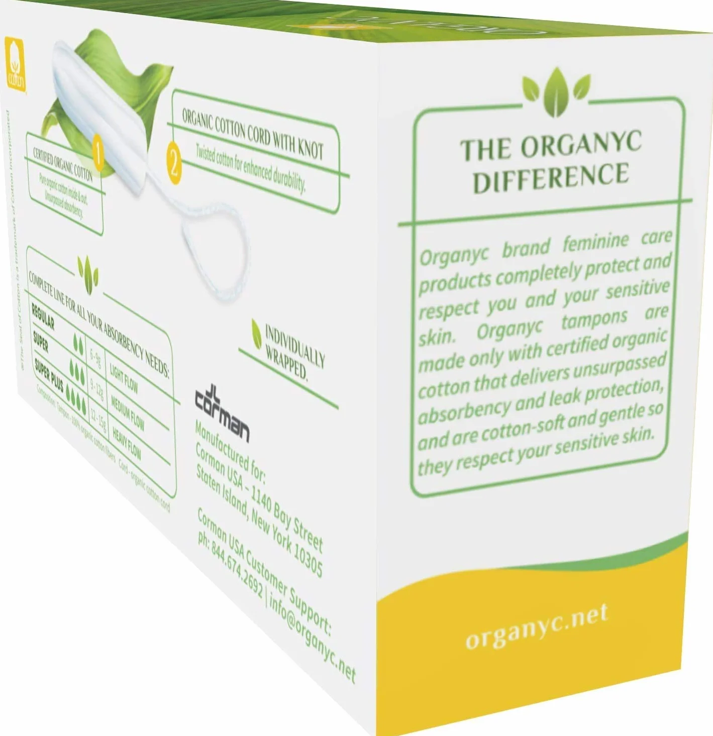 Organyc Tampons Regular ze 100% bawełny biologicznej 4 sztuki