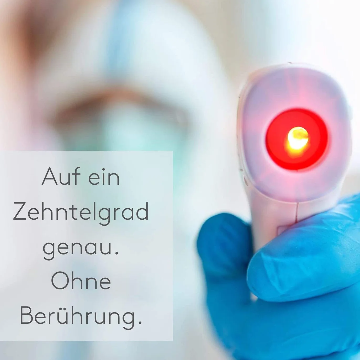 LEYF Cyfrowy termometr – termometr na czoło dla dorosłych, dzieci i niemowląt – wyświetlacz LCD bezdotykowy – bezdotykowy – na podczerwień – 3 kolory wyświetlacza – alarm gorączki