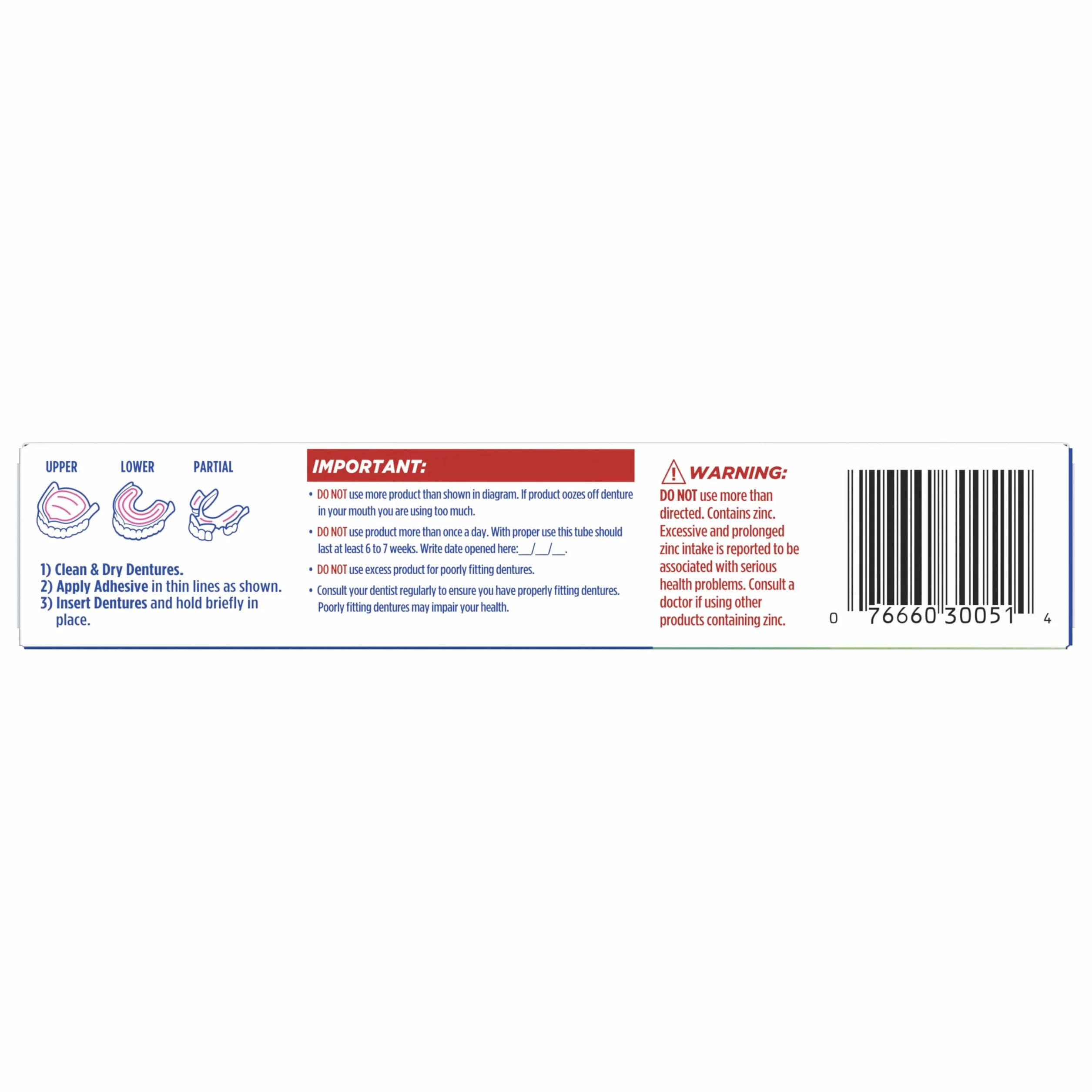 Fixodent Plus Denture Adhesive Cream 2 oz (4 sztuki) Fixodent