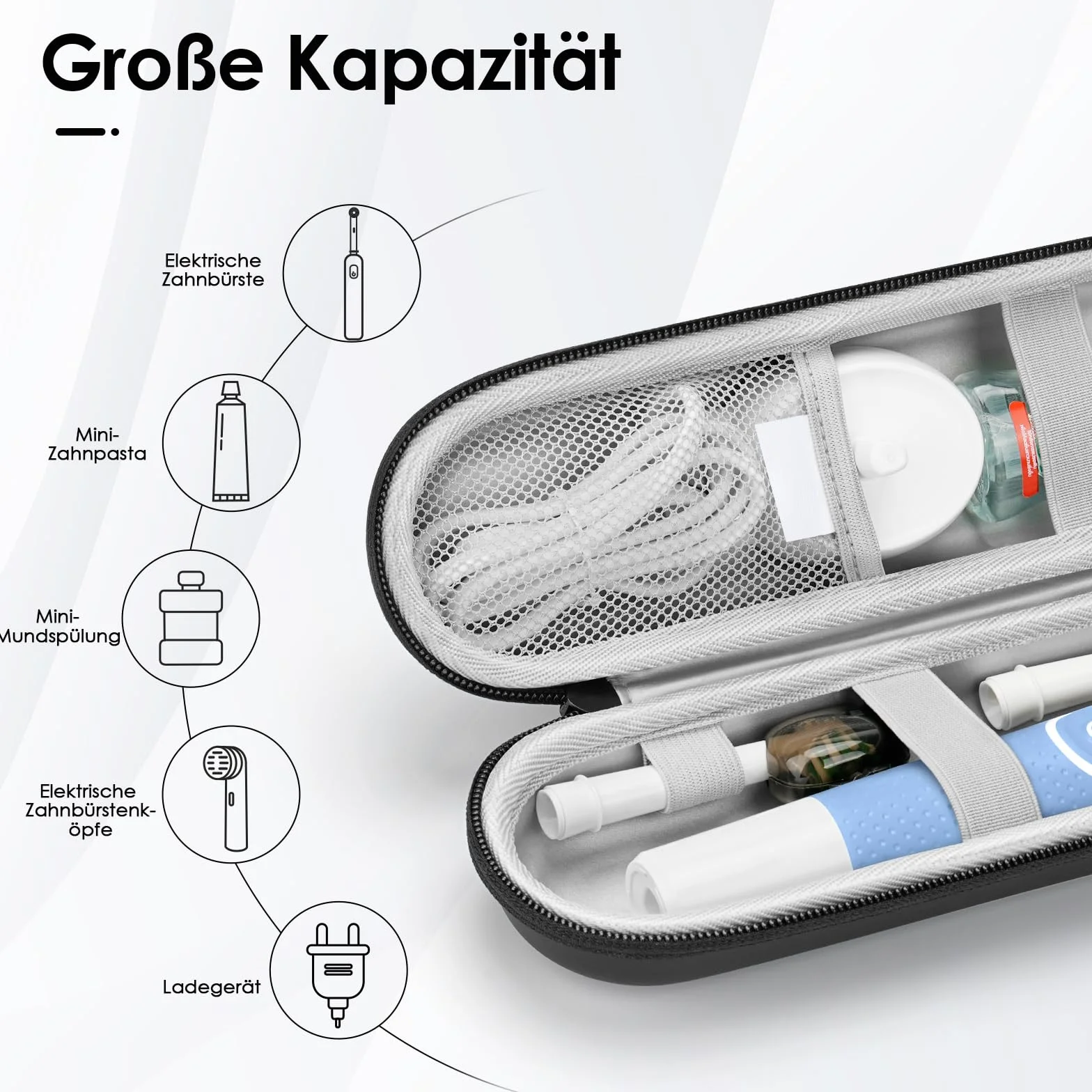 Etui na elektryczną szczoteczkę do zębów Oral B/Philips Sonicare, etui podróżne, czarny