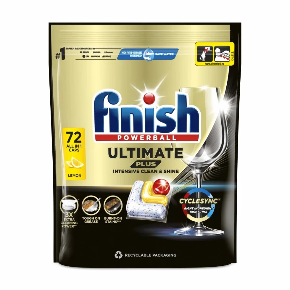 FINISH Ultimate Plus All in One Kapsułki do zmywarki Lemon 72 szt